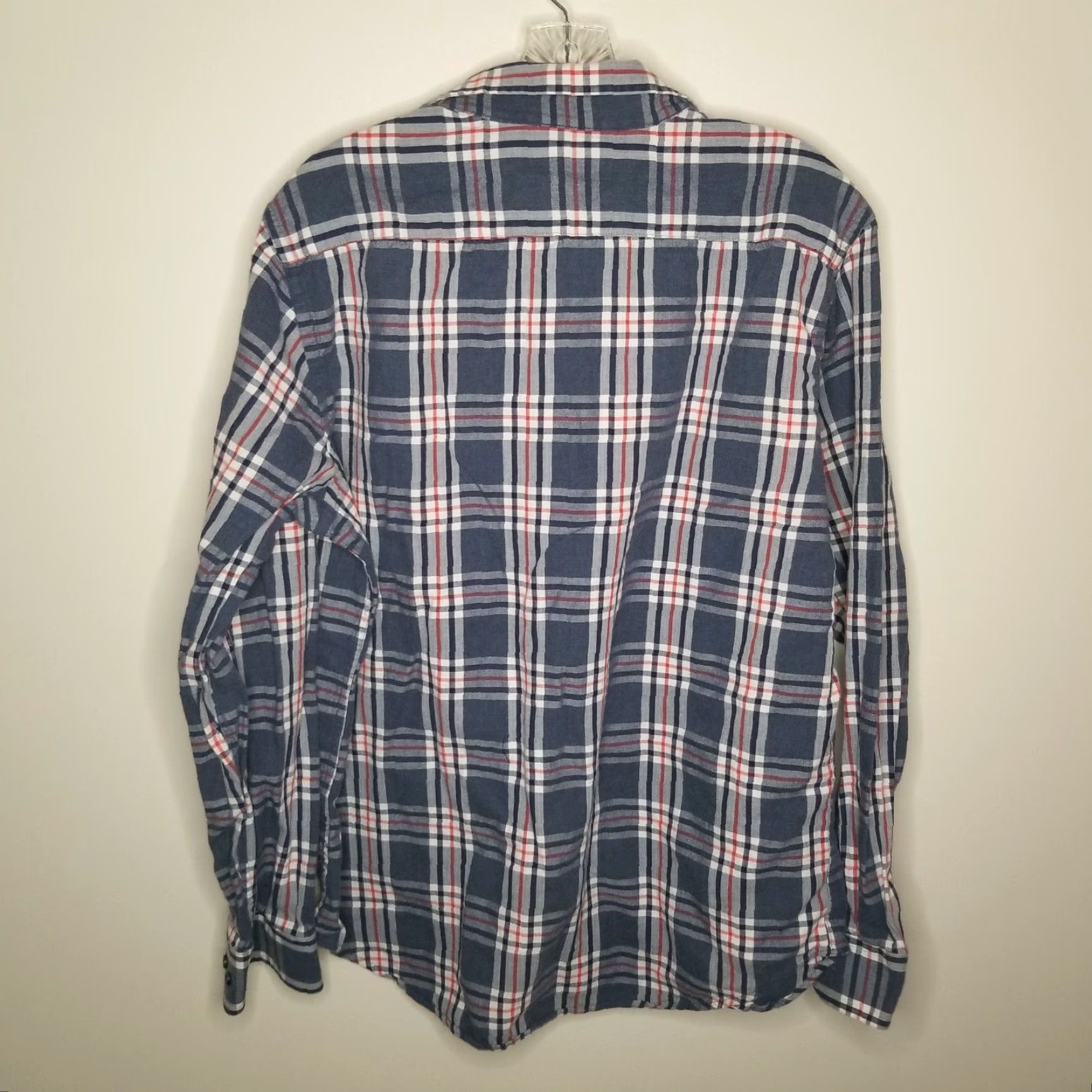 Banana Republic BANANA REPUBLIC Slim Fit Shirt Men Plaid Long Sleeve Button-Down Size Large Blue White Multicolor Plaid Pattern, 90s/Colorful vibe Size US L / EU 52-54 / 3 - 4 Thumbnail