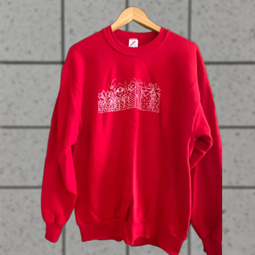 Jerzees VINTAGE Jerzees Red Christmas Crew Neck Sweatshirt Large Unisex Adults Sweatshirt Crew Neck Graphics Made in USA Size L / US 10 / IT 46 - 1 Thumbnail
