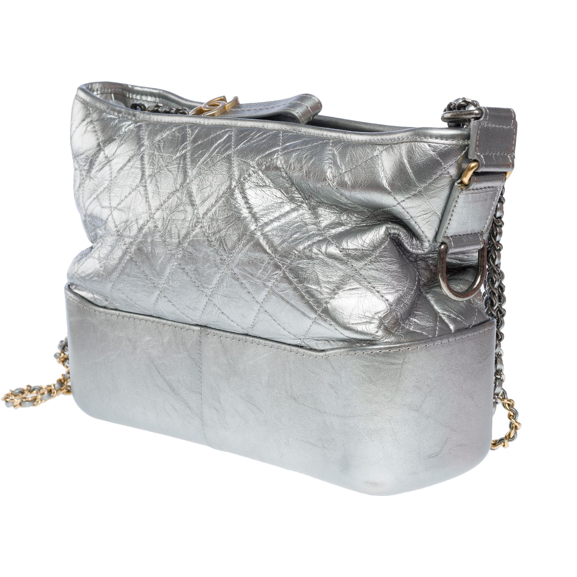 Chanel Chanel Gabrielle Bag in Silver Leather Size ONE SIZE - 5 Thumbnail