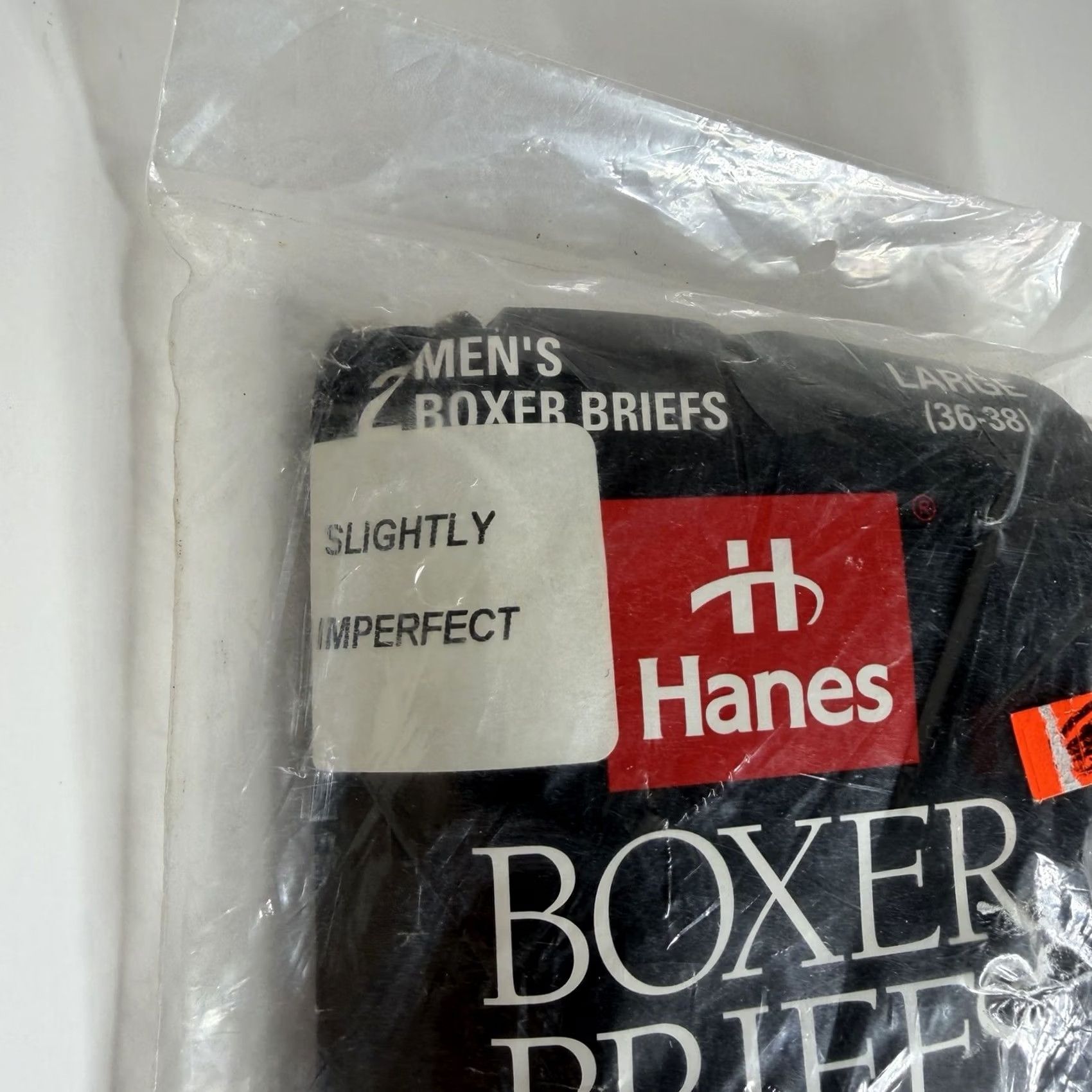 Hanes VINTAGE Hanes Men Boxer Briefs Underwear 2 Pack L White Cotton Large MensREAD Size 42R - 2 Thumbnail
