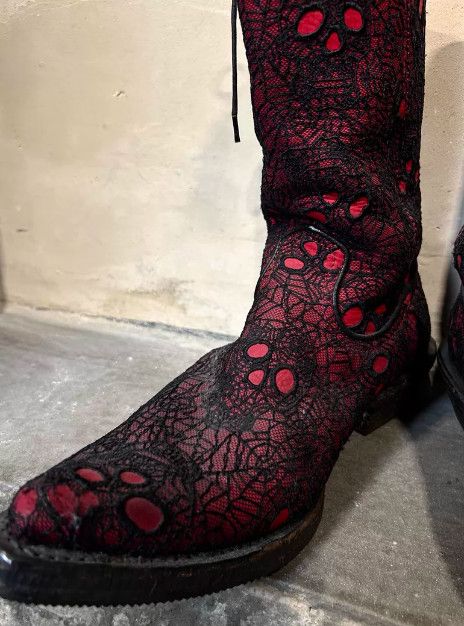 Number (N)ine Number (N)ine 05SS Skull Spider Pointed-Toe Long Boots Size US 6 / EU 39 - 7 Thumbnail