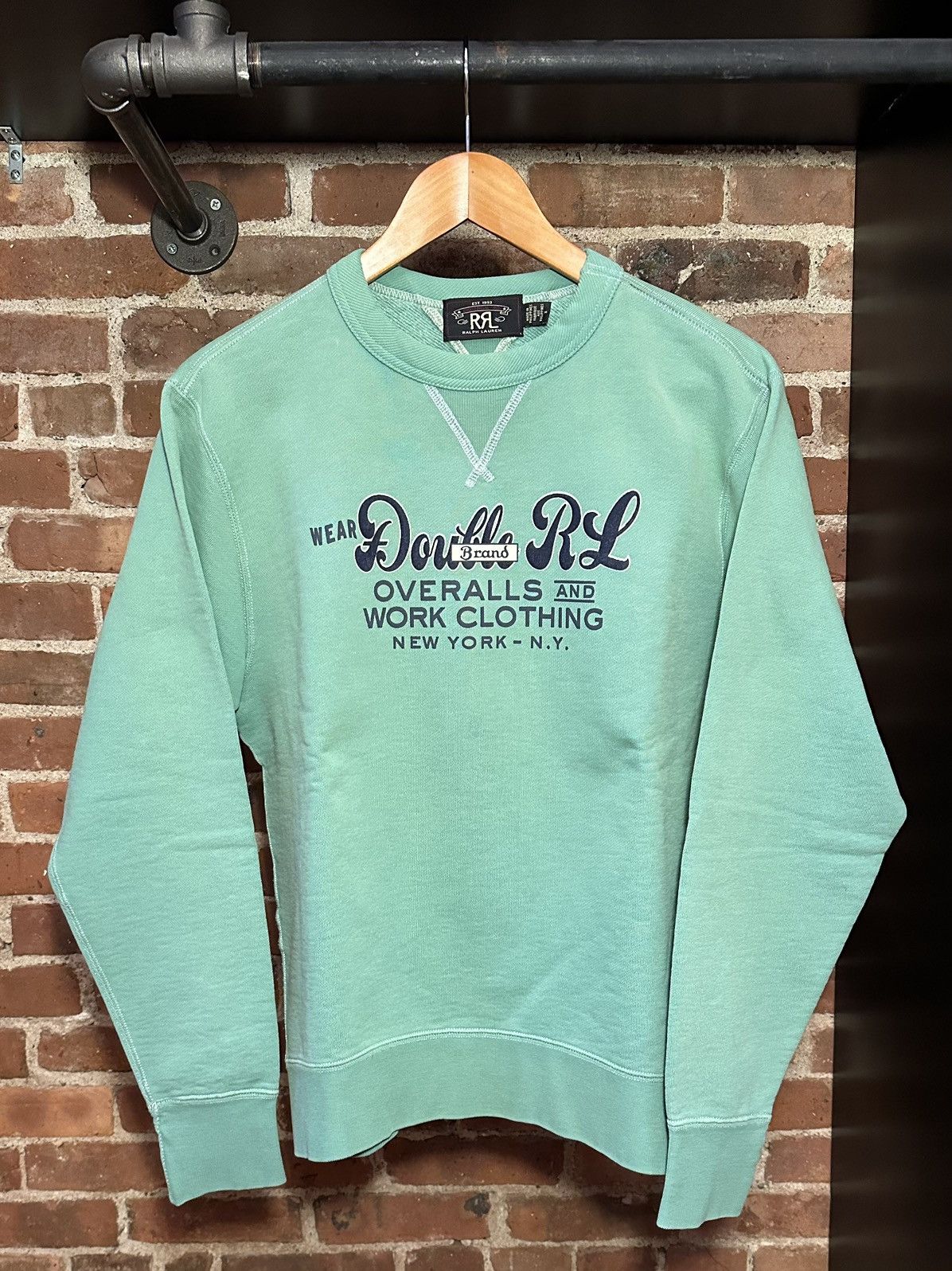 【極美品】RRL ロゴスウェット L RRL Garment Dyed Logo Fleece Sweatshirt