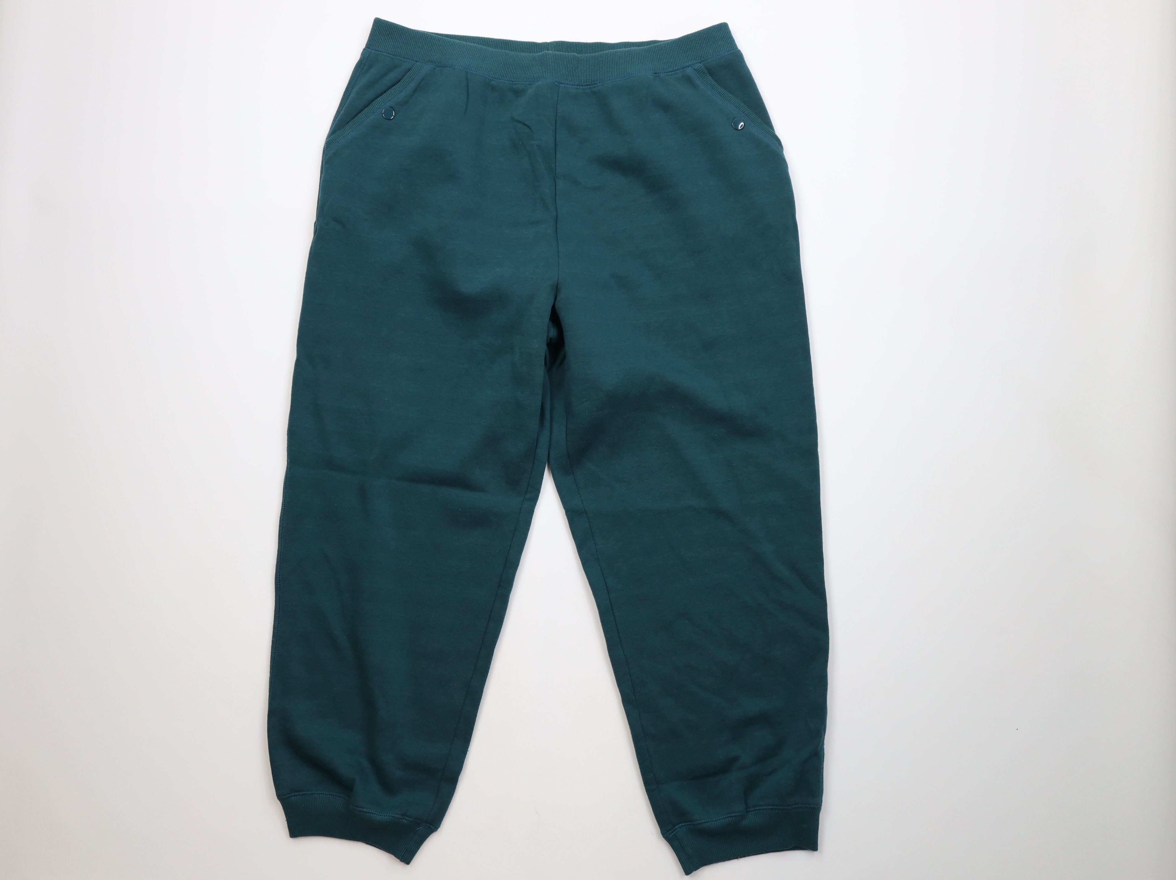 Vintage Vintage 90s Streetwear Blank Cuffed Sweatpants Joggers Green Size 36" / US 14 / IT 50 - 1 Thumbnail