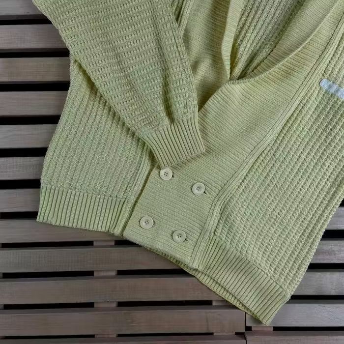 Carlo Colucci × Vintage Mens Sweater Cardigan Carlo Colucci Vintage Yellow Size L Size US L / EU 52-54 / 3 - 3 Thumbnail