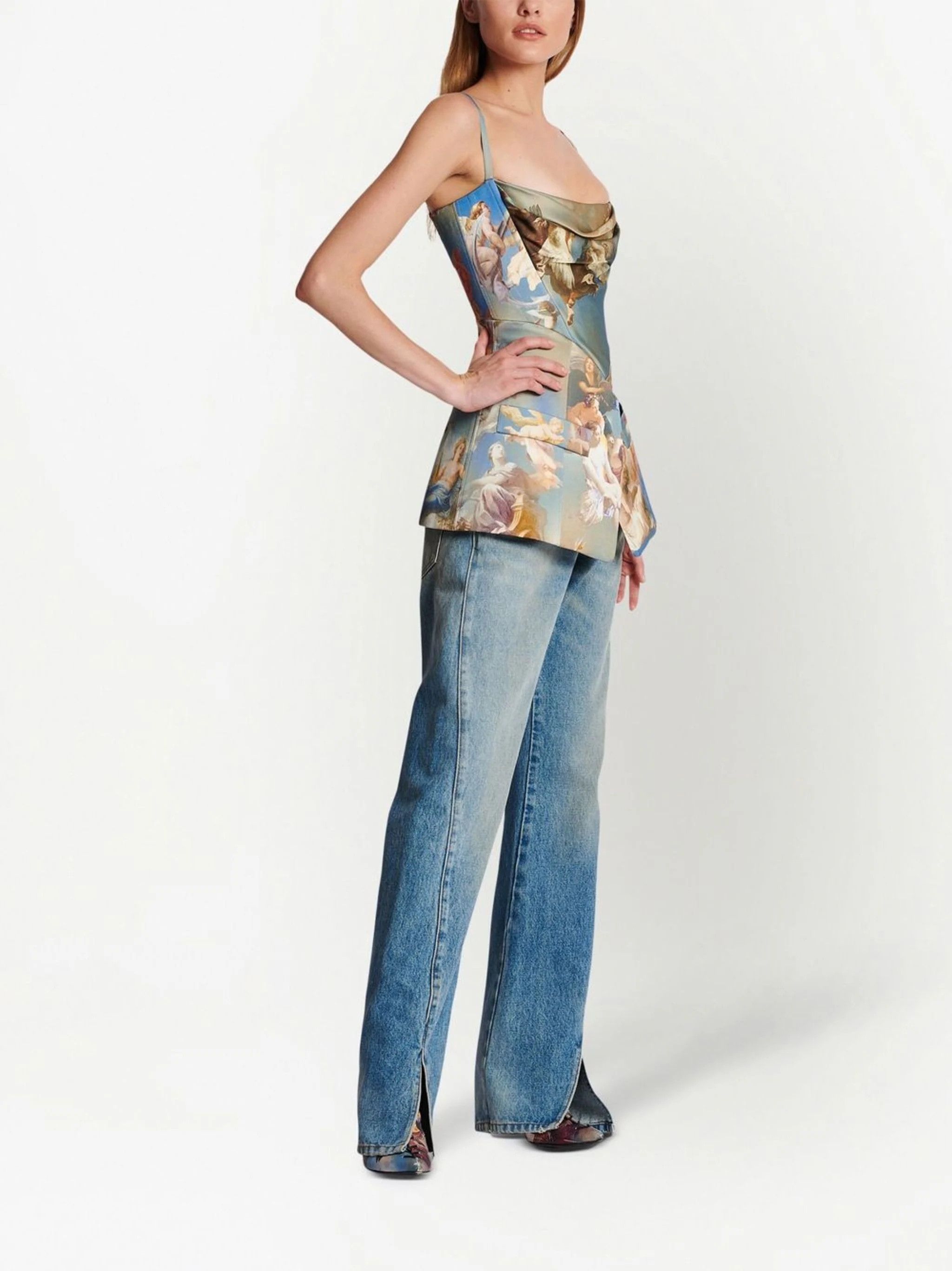 Balmain o1s1rm0624 Corset Top in Multicolor Size L / US 10 / IT 46 - 3 Thumbnail