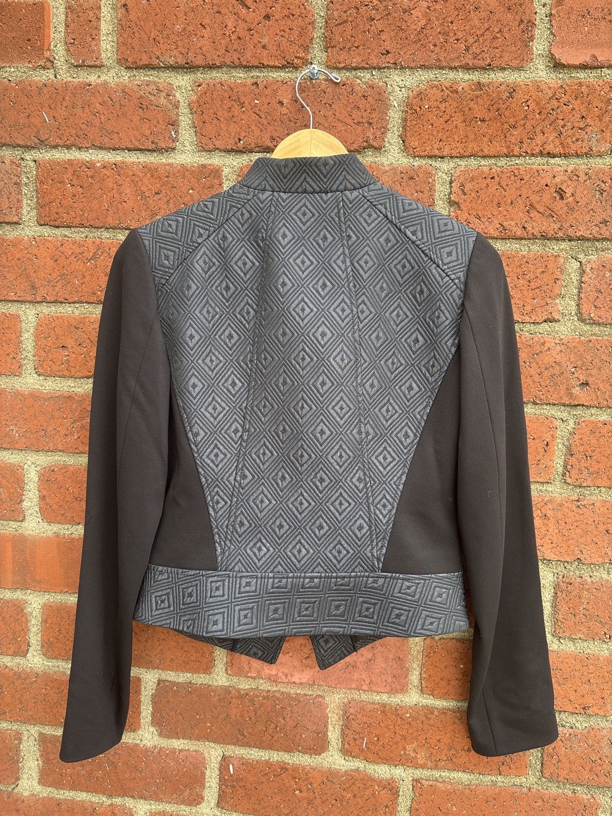 Elie Tahari Elie Tahari Navy and Black Diamond motorcycle Blazer Size M / US 6-8 / IT 42-44 - 3 Thumbnail