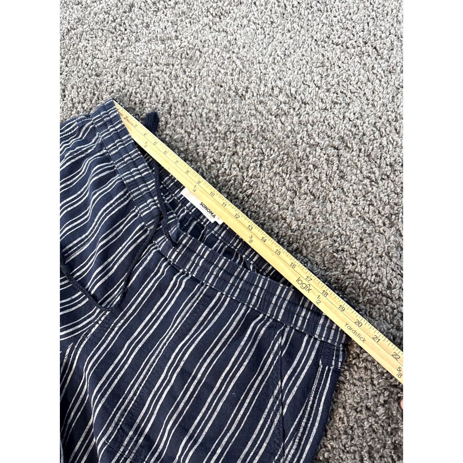 Vintage VINTAGE Sonoma Linen Pants Women's 2XL Blue Striped Wide Relaxed Beach Lounge Pants Women Blue Striped Linen 2XL Beach Relaxed Chino Girls? Size 40" / US 18 - 4 Thumbnail