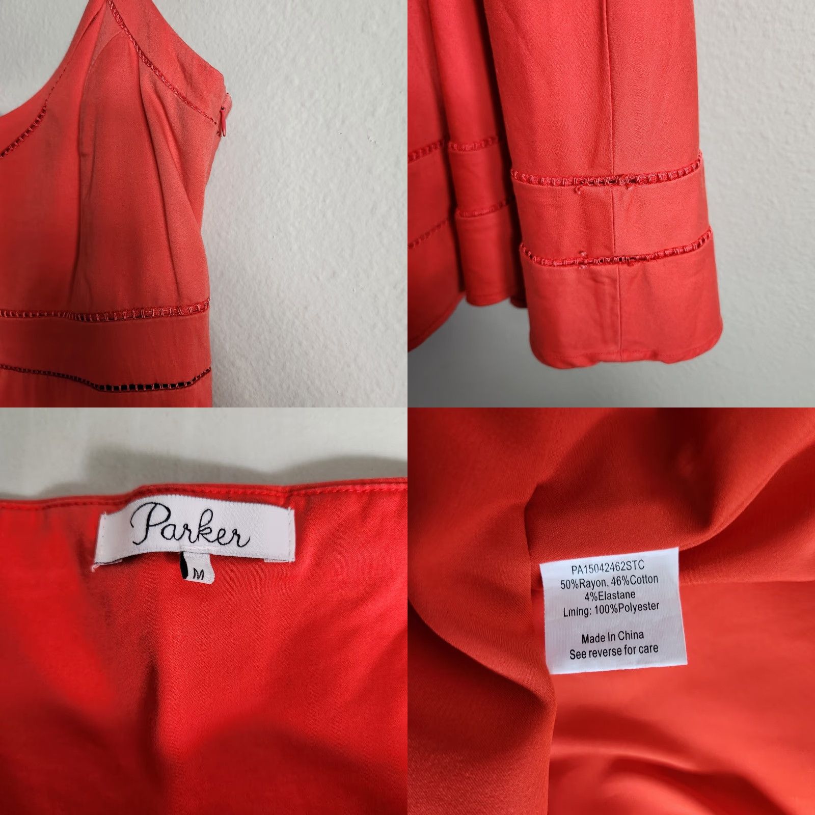 Parker Parker Dress Womens Red Coral Gunther Fit & Flare Mini Dress-Size M Size M / US 6-8 / IT 42-44 - 8 Thumbnail