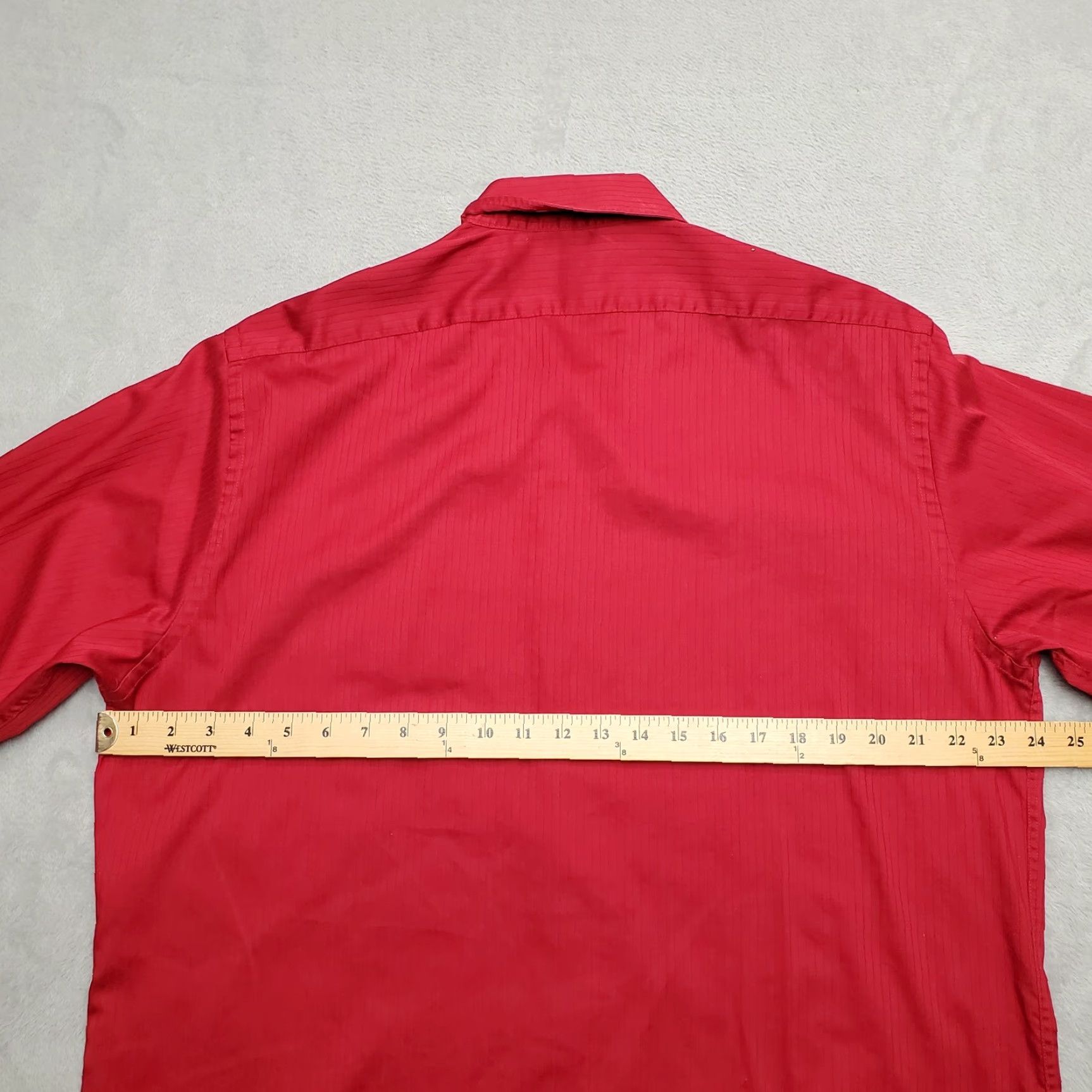 Arrow VINTAGE Arrow Shirt Mens L Red Non Iron Wrinkle Free Long Sleeve Satin Twill Button-Up Casual Classic Cotton Size US L / EU 52-54 / 3 - 6 Thumbnail