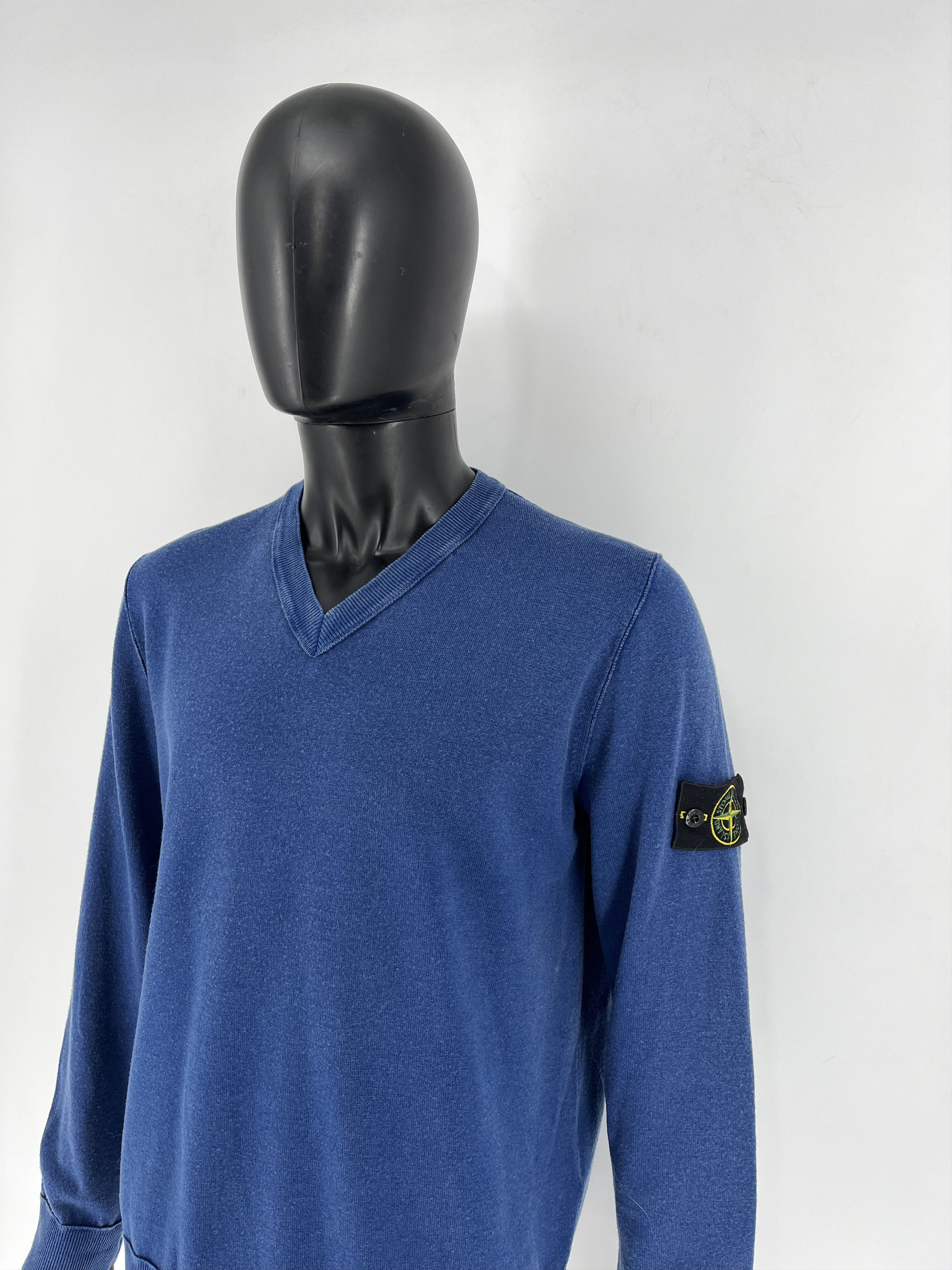 Stone Island × Vintage Vintage Stone Island V-Neckline Lanawool Sweater Size US XL / EU 56 / 4 - 1 Thumbnail