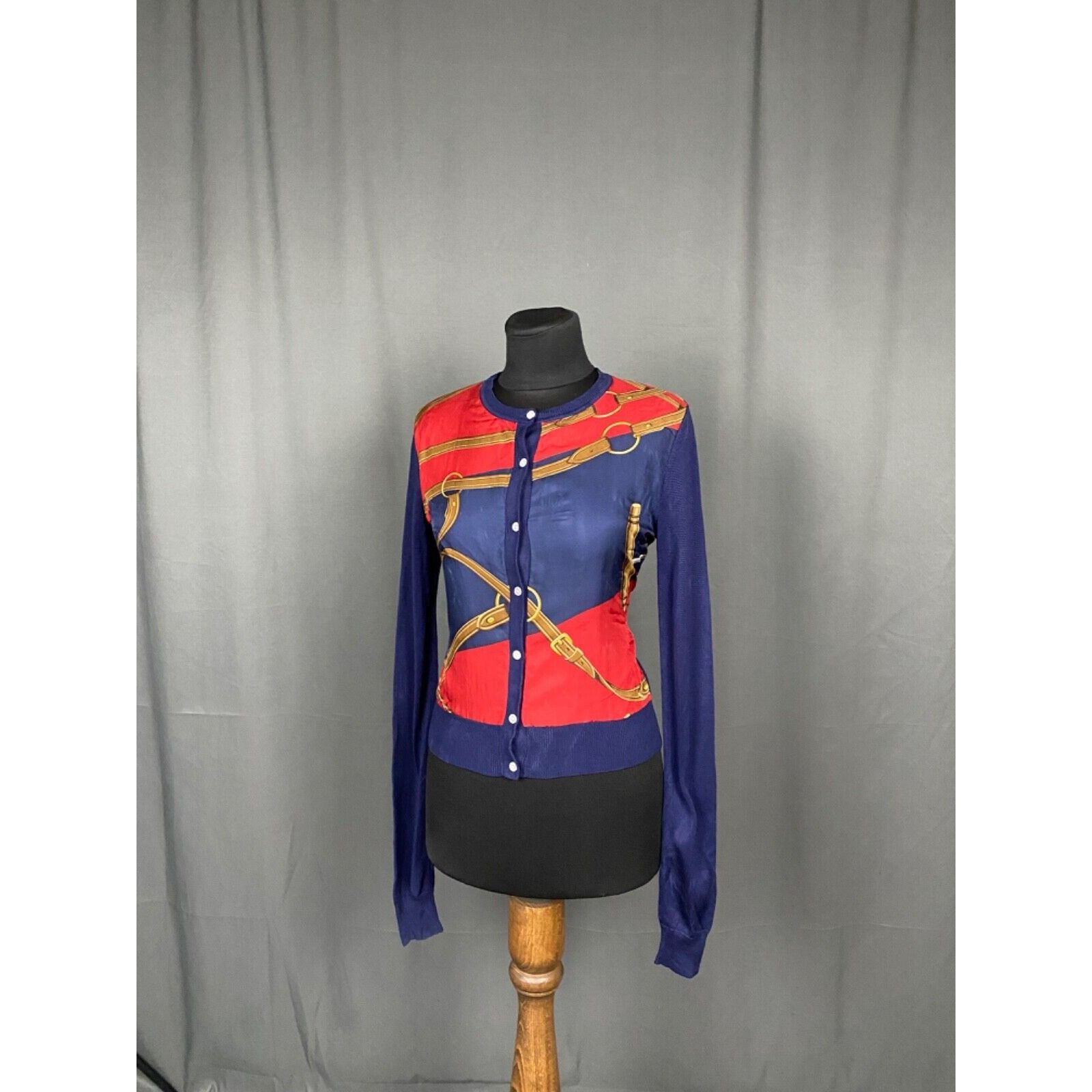 Ralph Lauren RARE! Ralph Lauren Vintage Baroque Blue Silk Cardigan Sweate Size S / US 4 / IT 40 - 4 Thumbnail