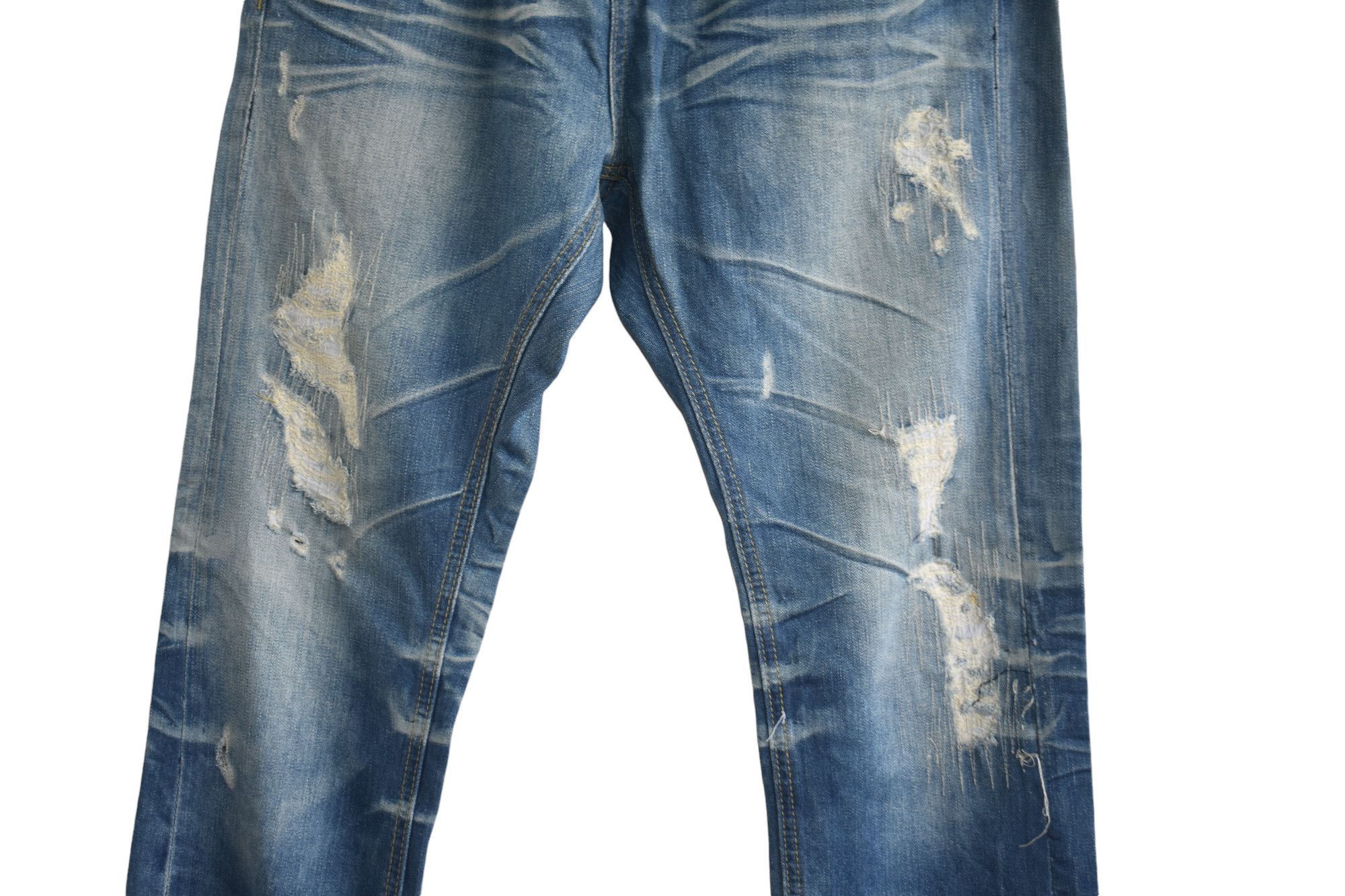 Black Barrett × Neil Barrett Distress Faded! Neil Barrett Denim Jeans Pants W33 Size US 33 - 3 Thumbnail