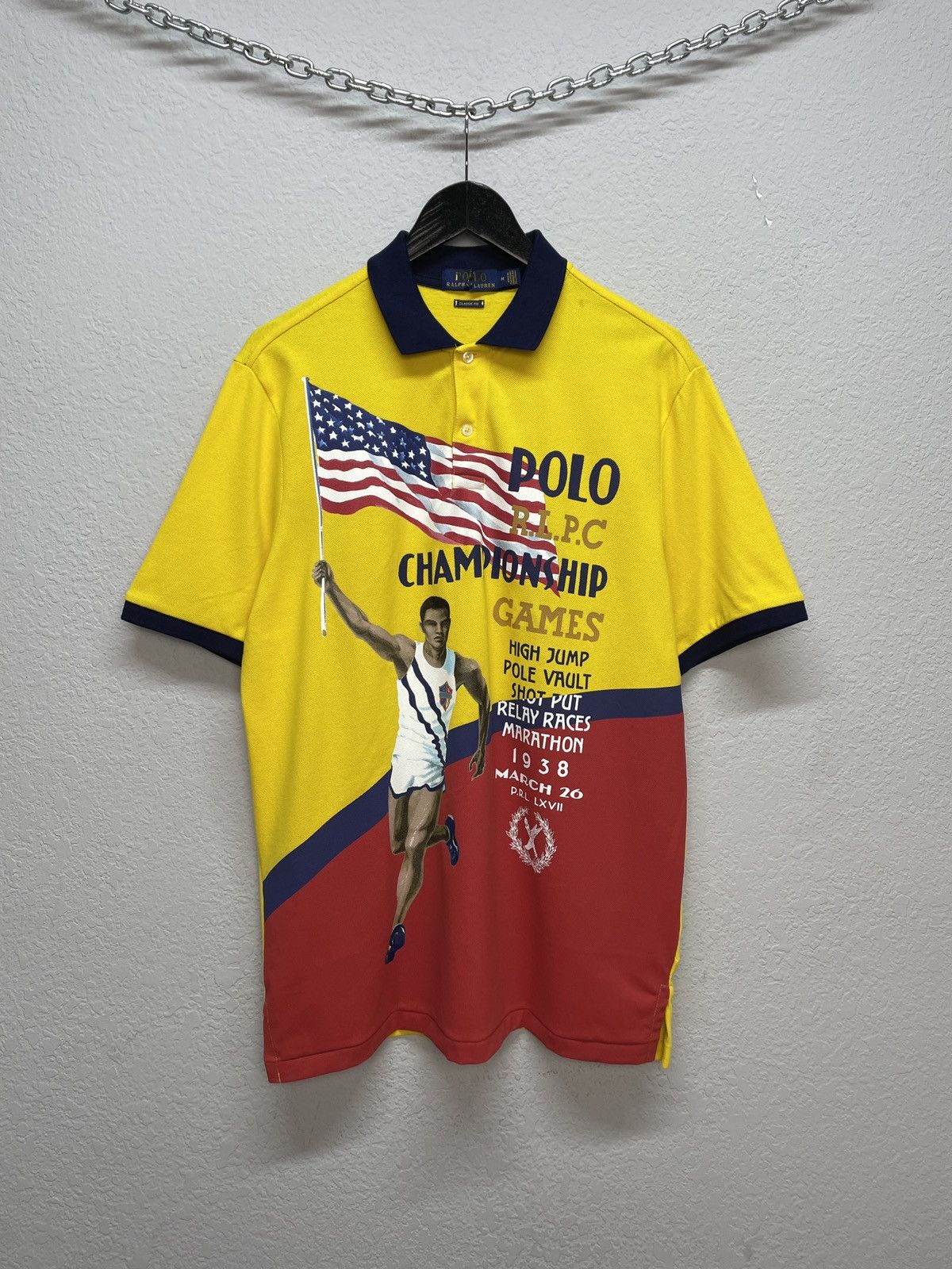 Polo Ralph Lauren Vintage Y2K Championship 1938 Polo Ralph Lauren Tee Polos Size US M / EU 48-50 / 2 - 1 Thumbnail