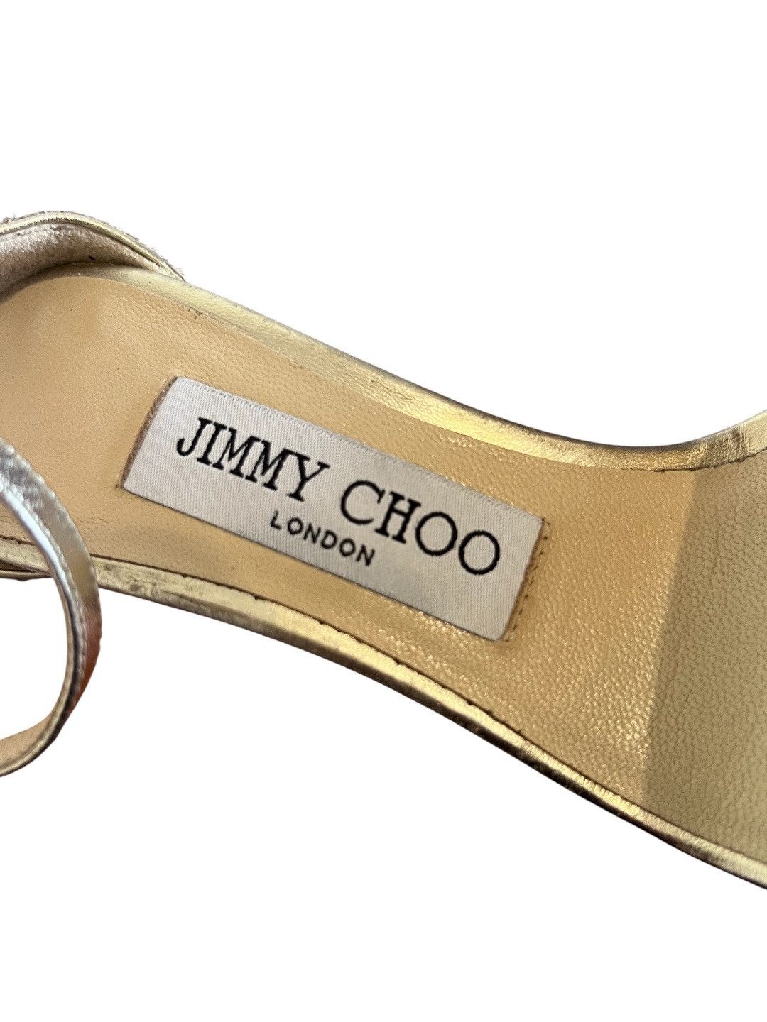 Jimmy Choo Jimmi Choo Misty 120 Champagne Coarse Glitter Fabric Size 35 Size US 5 / IT 35 - 4 Thumbnail