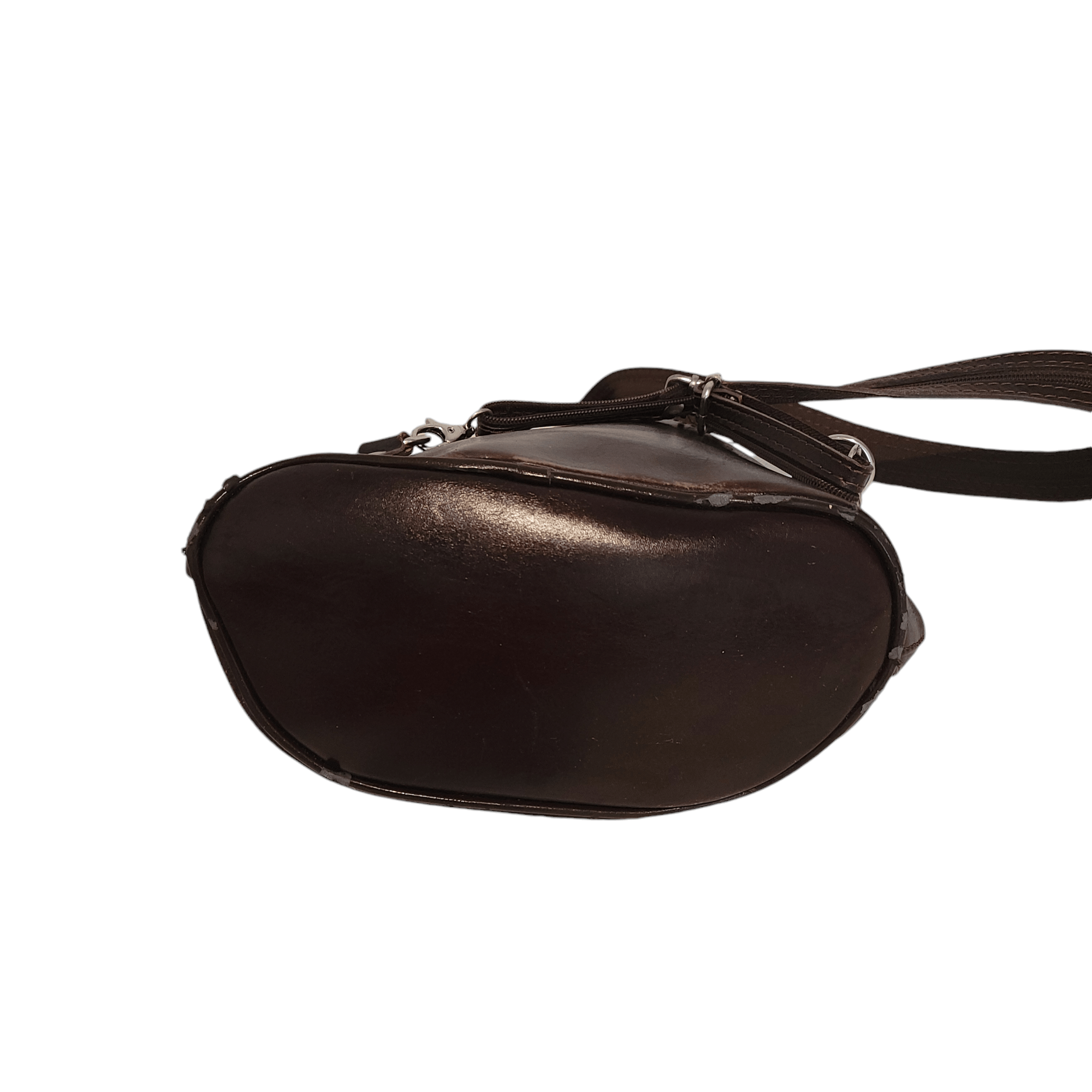 NBDN Nobrandedon Vintage Brown Leather Backpack Medium Shoulder Bag Size ONE SIZE - 8 Thumbnail