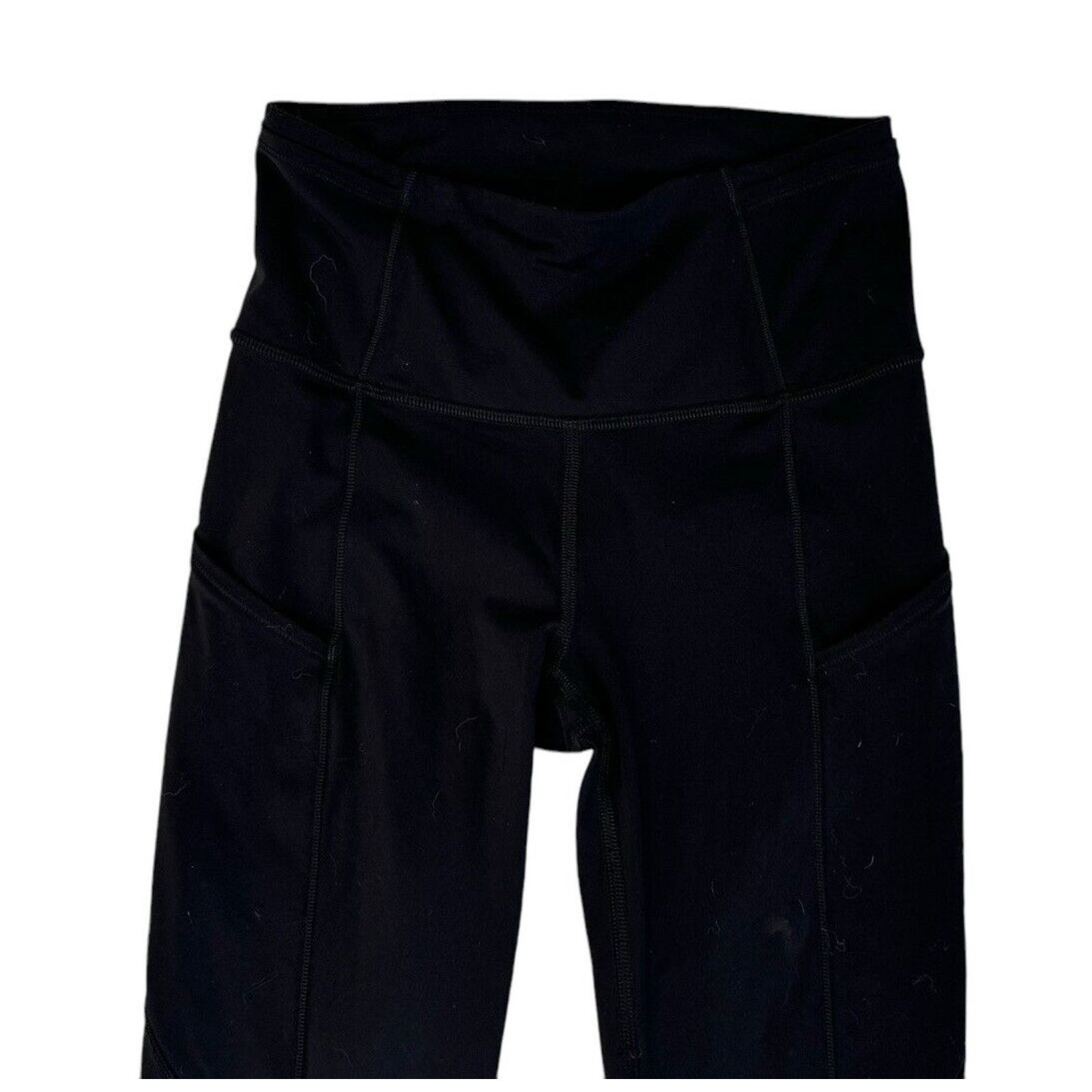 Lululemon LULULEMON Black Reflective Yoga Leggings POCKETS Size XS 2 Size 26" / US 2 / IT 38 - 3 Thumbnail