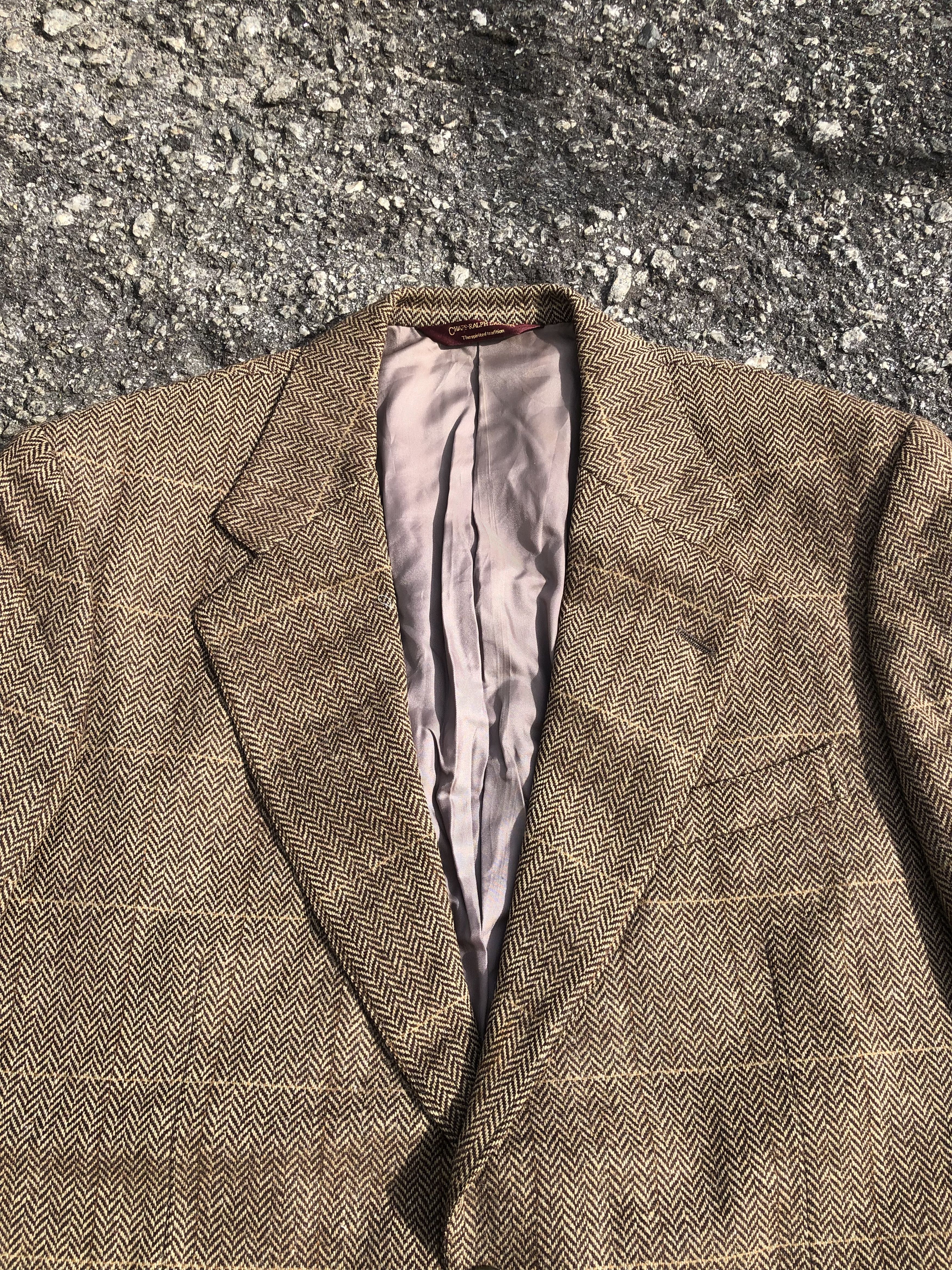Polo Ralph Lauren Vintage 90s Ralph Lauren Tailored Jacket Herringbone Size 42L - 4 Thumbnail
