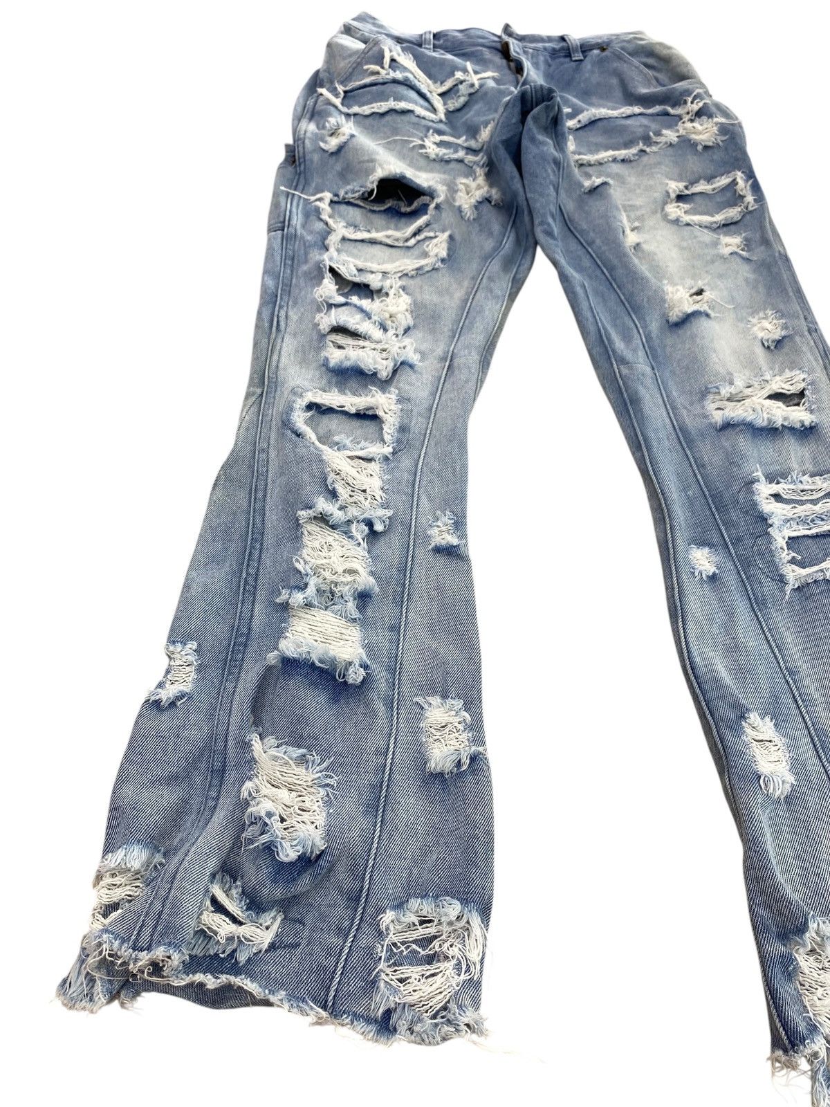 If Six Was Nine Japanese Brand Dualism Distressed Patchwork Faded Jeans Size US 30 / EU 46 - 5 Thumbnail