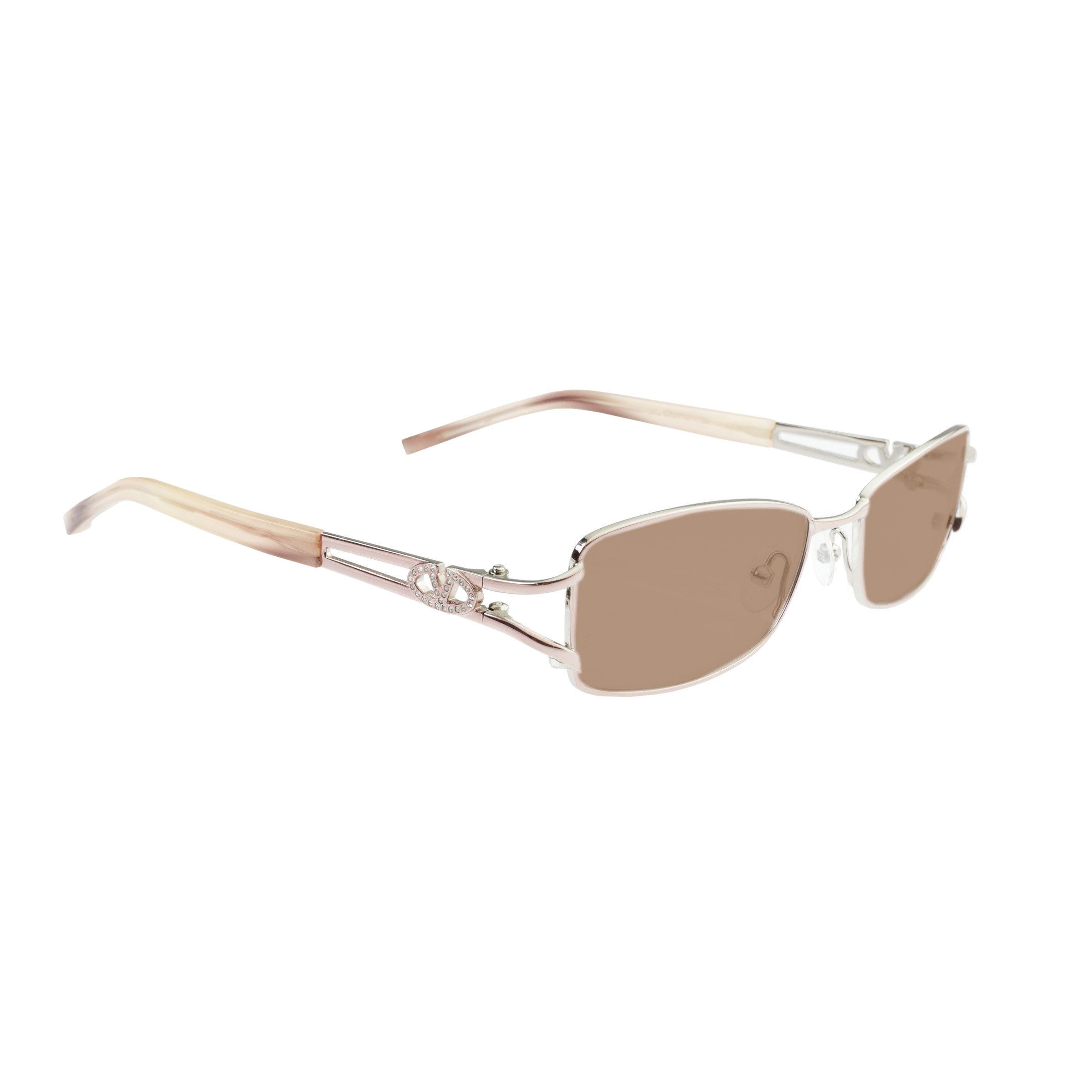 Valentino Valentino '90s Crystal Signature Baby Pink Sunglasses Brown Size ONE SIZE - 3 Thumbnail