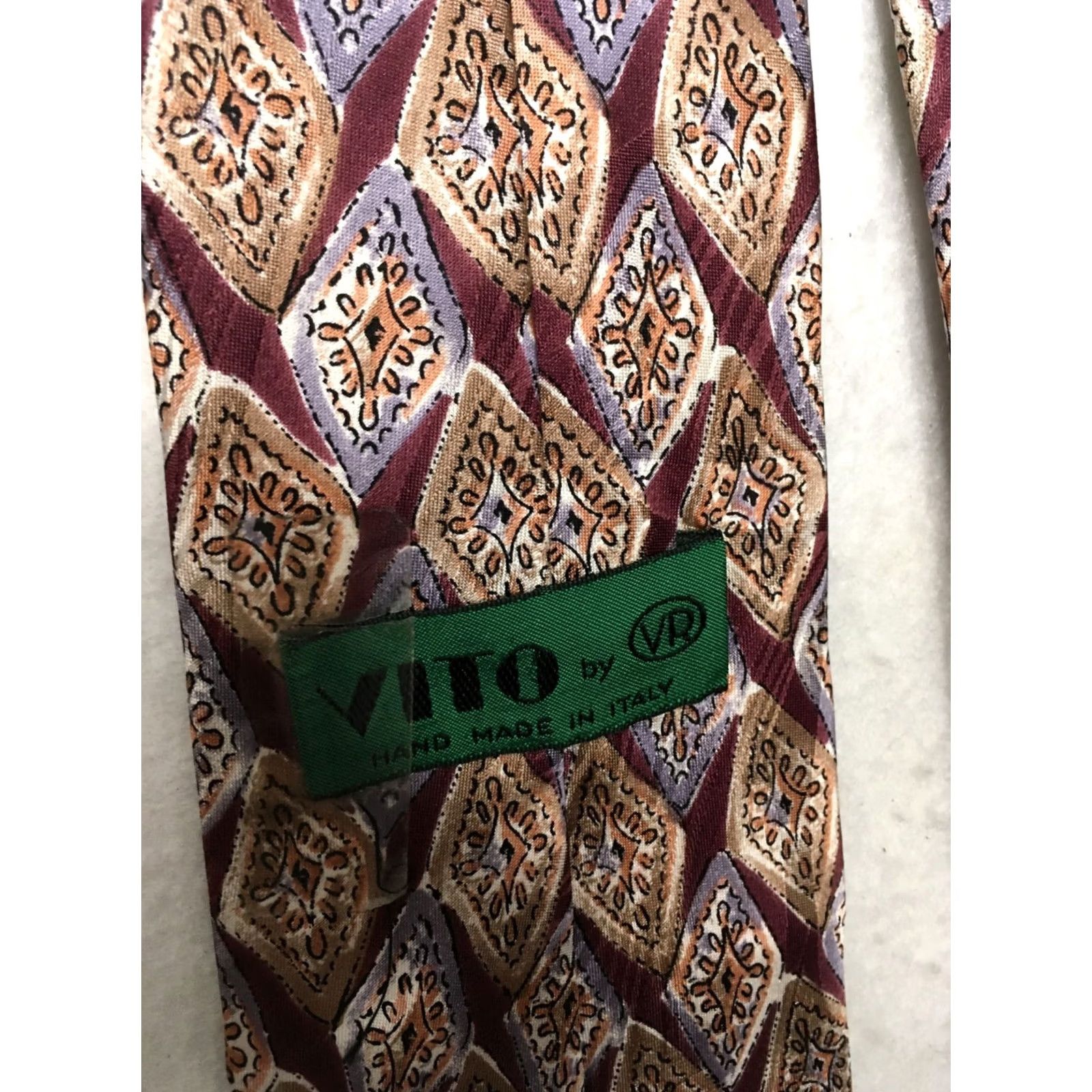 Vintage Vito Vintage Abstract Neck Tie Silk - Hand Made in Italy Mens Size ONE SIZE - 5 Thumbnail