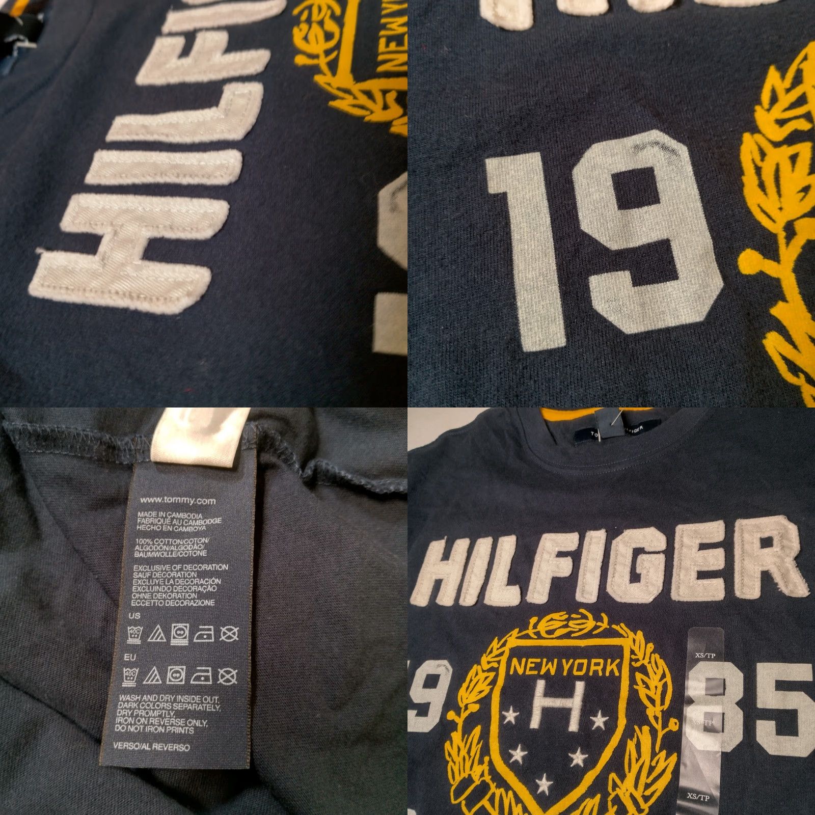 Tommy Hilfiger VINTAGE Tommy Hilfiger Shirt Men XS Navy Blue Graphic T Short Sleeve New 2011 Size US XS / EU 42 / 0 - 9 Thumbnail