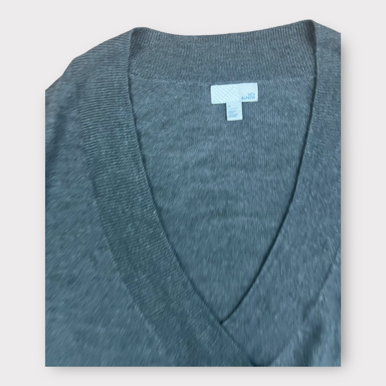 14th & Union 14 & Union | Deep V-Neck Gray Oversized Sweater | Small Size S / US 4 / IT 40 - 5 Thumbnail