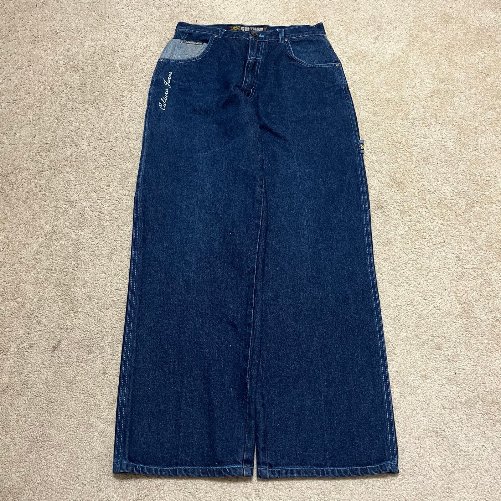 Other Culture Y2K Baggy Skater Mixed Denim Wide Leg Jeans 30Wx31L Size US 30 / EU 46 - 1 Thumbnail