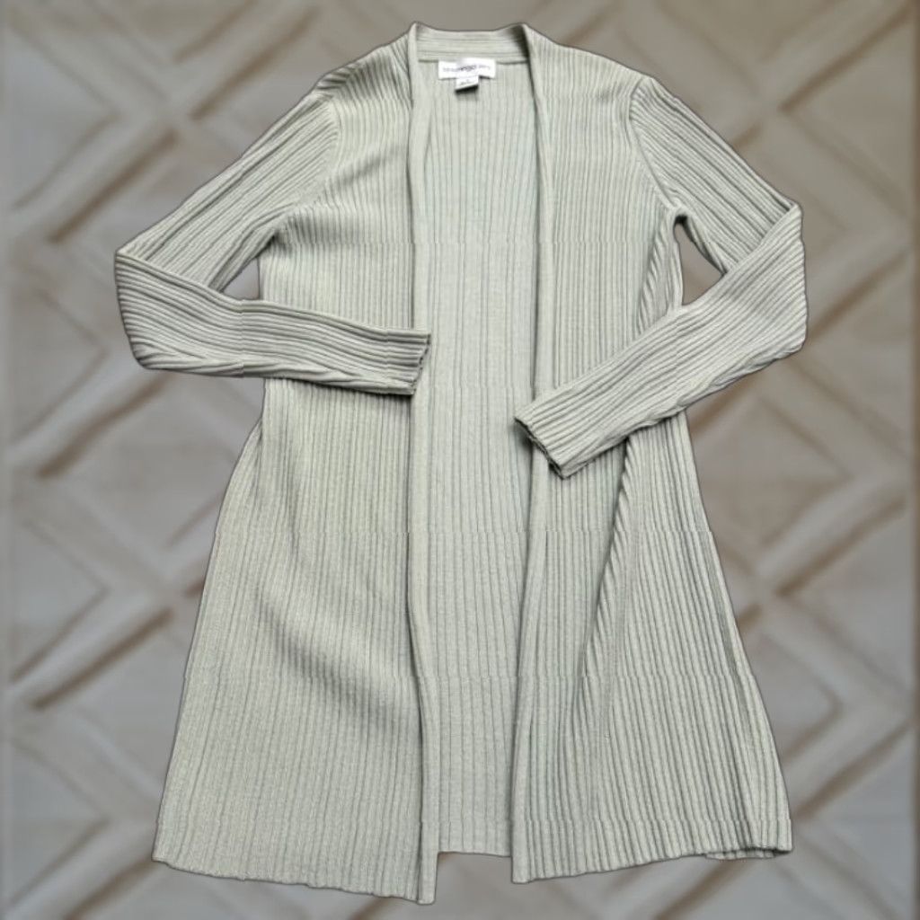 Bloomingdale's VINTAGE Bloomingdale's 90s Open Cardigan Sweater Womens Small Sage Green Classic Lightweight Size S / US 4 / IT 40 - 1 Thumbnail