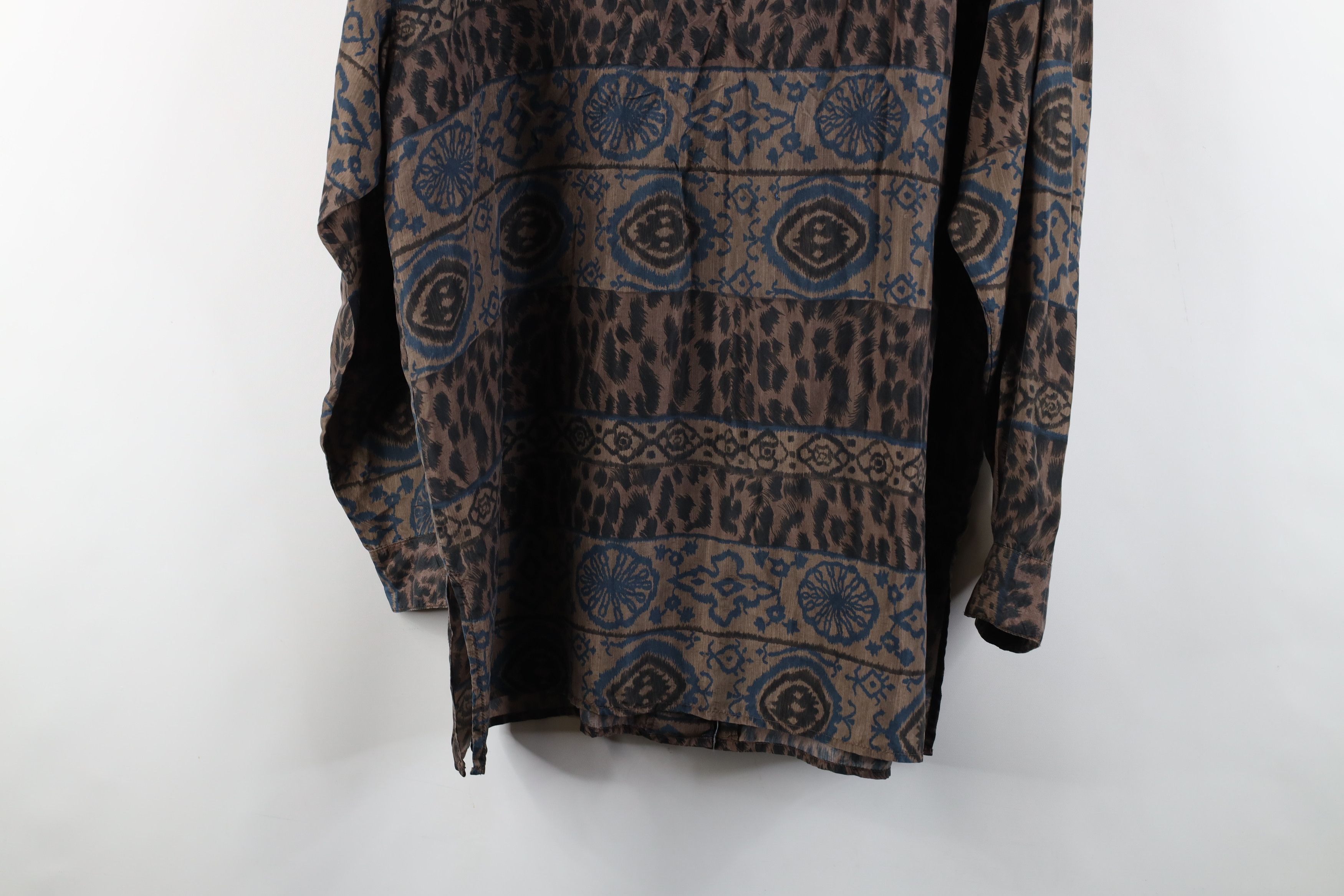 Vintage Vintage 90s Streetwear Geometric Looped Collar Button Shirt Size L / US 10 / IT 46 - 9 Thumbnail