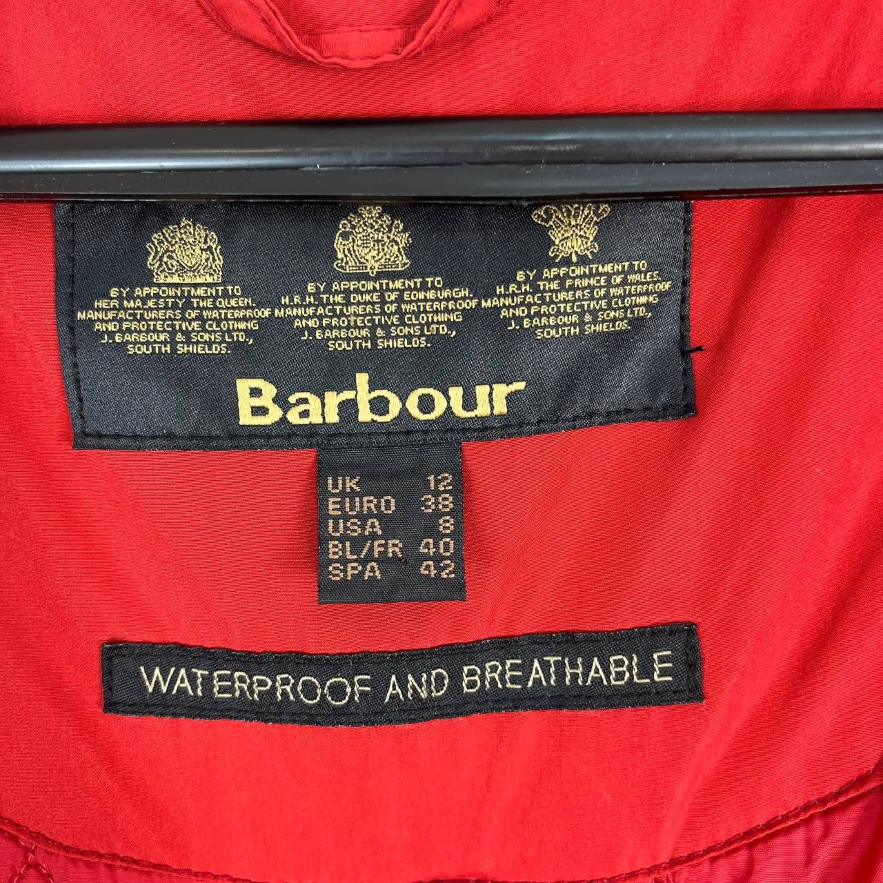 Barbour Barbour Womens Waterproof Hooded Jacket Red Belted Size 38 Size M / US 6-8 / IT 42-44 - 3 Thumbnail