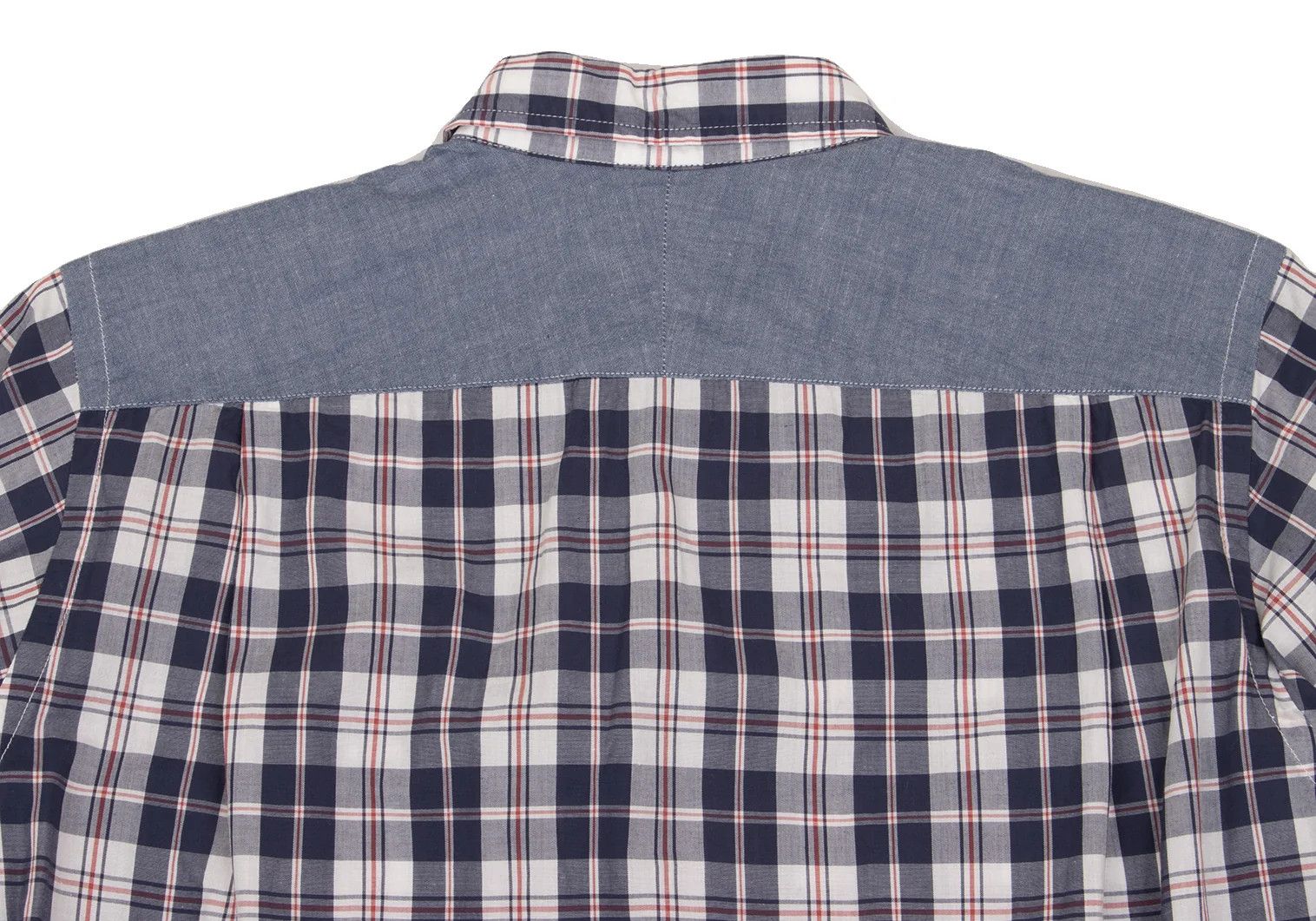 Junya Watanabe Short-Sleeve Check Shirt in Navy and White, Size XS Size US XS / EU 42 / 0 - 11 Thumbnail