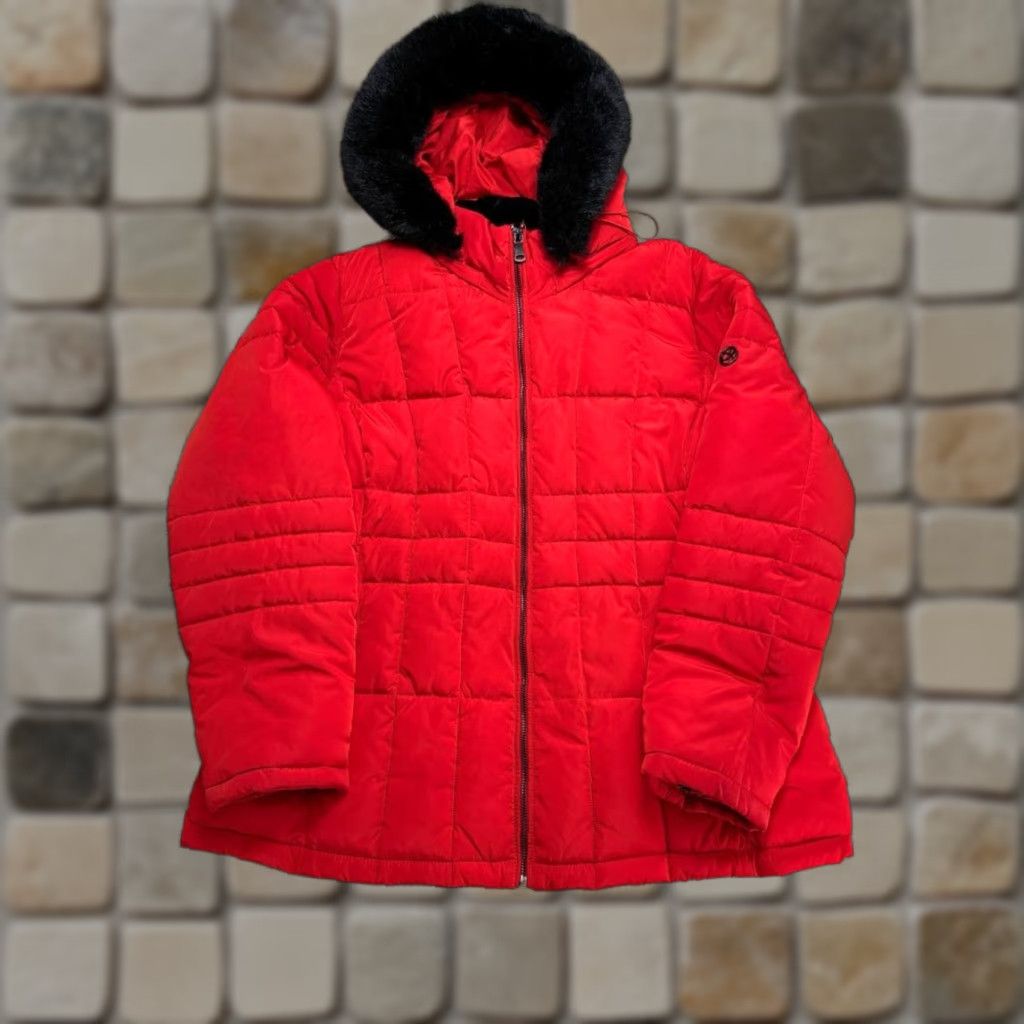Calvin Klein Calvin Klein Jacket Womens 1X Red Insulated Full Zip Puffer Shirt Size XL / US 12-14 / IT 48-50 - 1 Thumbnail