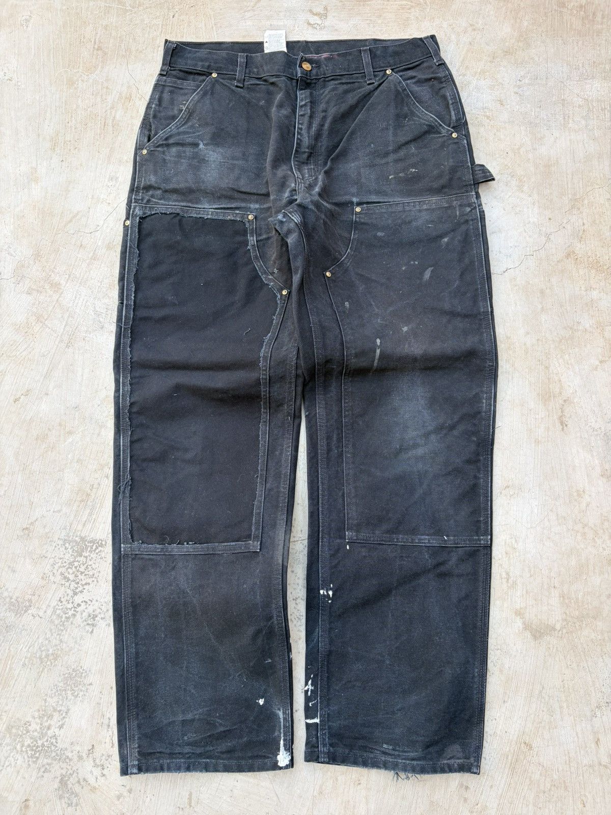 Carhartt Vintage 00s Carhartt Double Knee Pant Black Faded Size US 36 / EU 52 - 1 Thumbnail