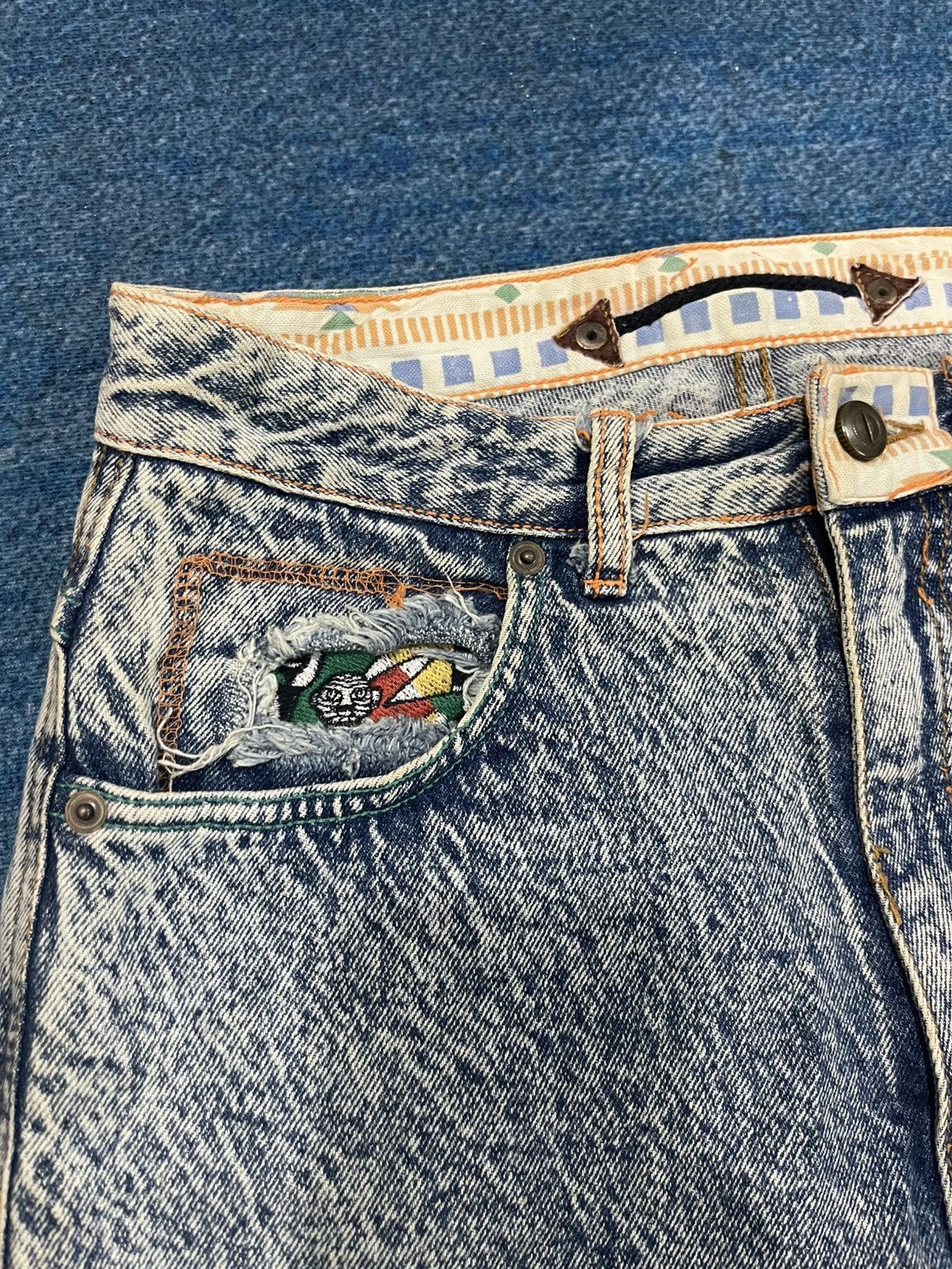 Kansai Yamamoto Vintage Kansai O2 Acid Wash Denim Jeans Size US 28 / EU 44 - 5 Thumbnail