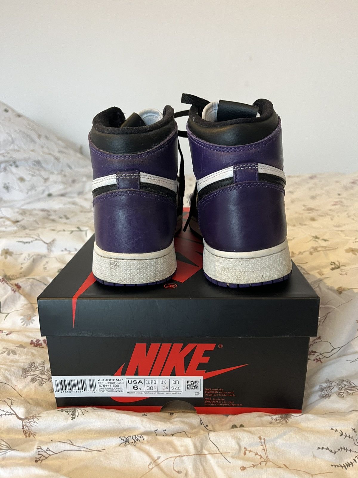 Nike Jordan 1 high court purple🌂 Size US 7.5 / IT 37.5 - 2 Thumbnail