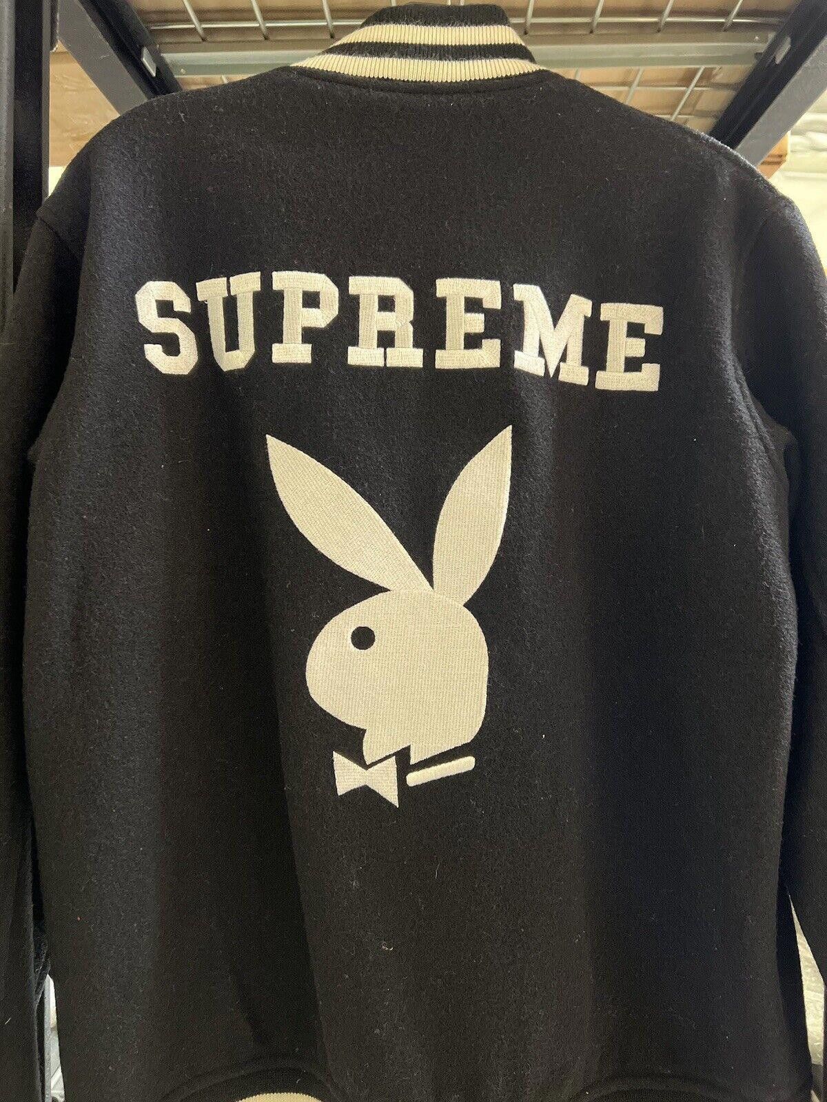 Supreme 2011 PRE OWNED SUPREME X PLAYBOY BLACK VARSITY JACKET Size US S / EU 44-46 / 1 - 4 Thumbnail