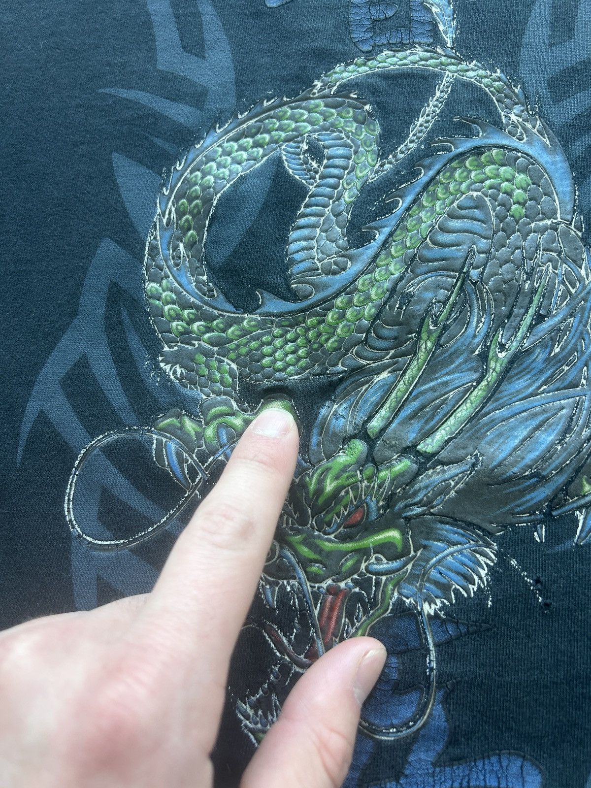 Japanese Brand × Vintage Vintage Y2K Phys Sci Tribal Dragon Graphic Tee Size US L / EU 52-54 / 3 - 3 Thumbnail