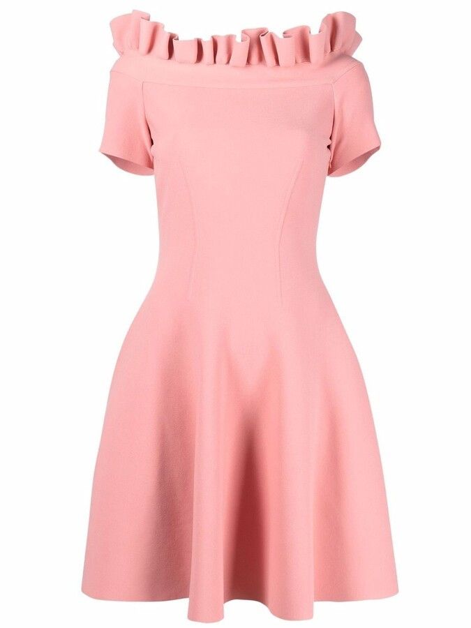 Alexander McQueen o1y0325 Mini Dress in Salmon Pink Size M / US 6-8 / IT 42-44 - 1 Thumbnail