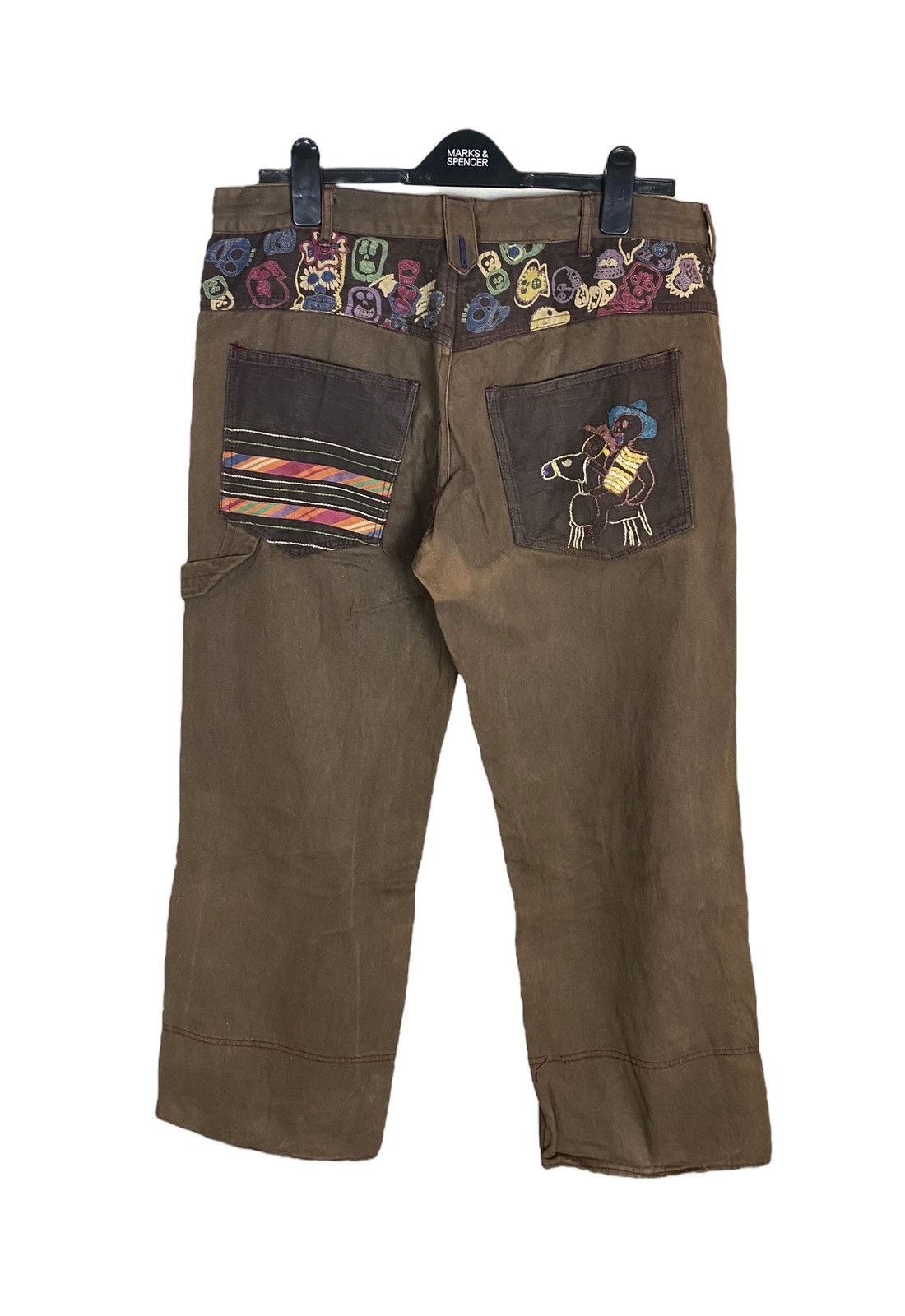 Japanese Brand × Vintage Japanese Brand G Bus Trip by Amina Patchwork Pant Size US 36 / EU 52 - 1 Thumbnail