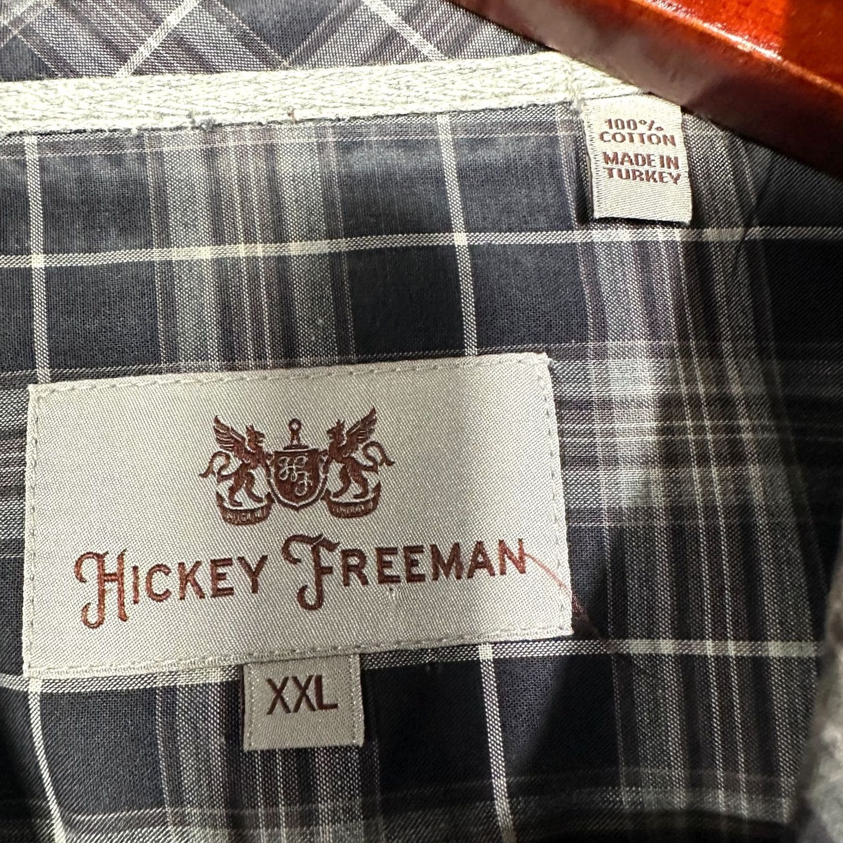 Vintage Hickey Freeman Shirt Mens XXL Gray Cotton Plaid Button Up Long Sleeve Size US XXL / EU 58 / 5 - 5 Thumbnail