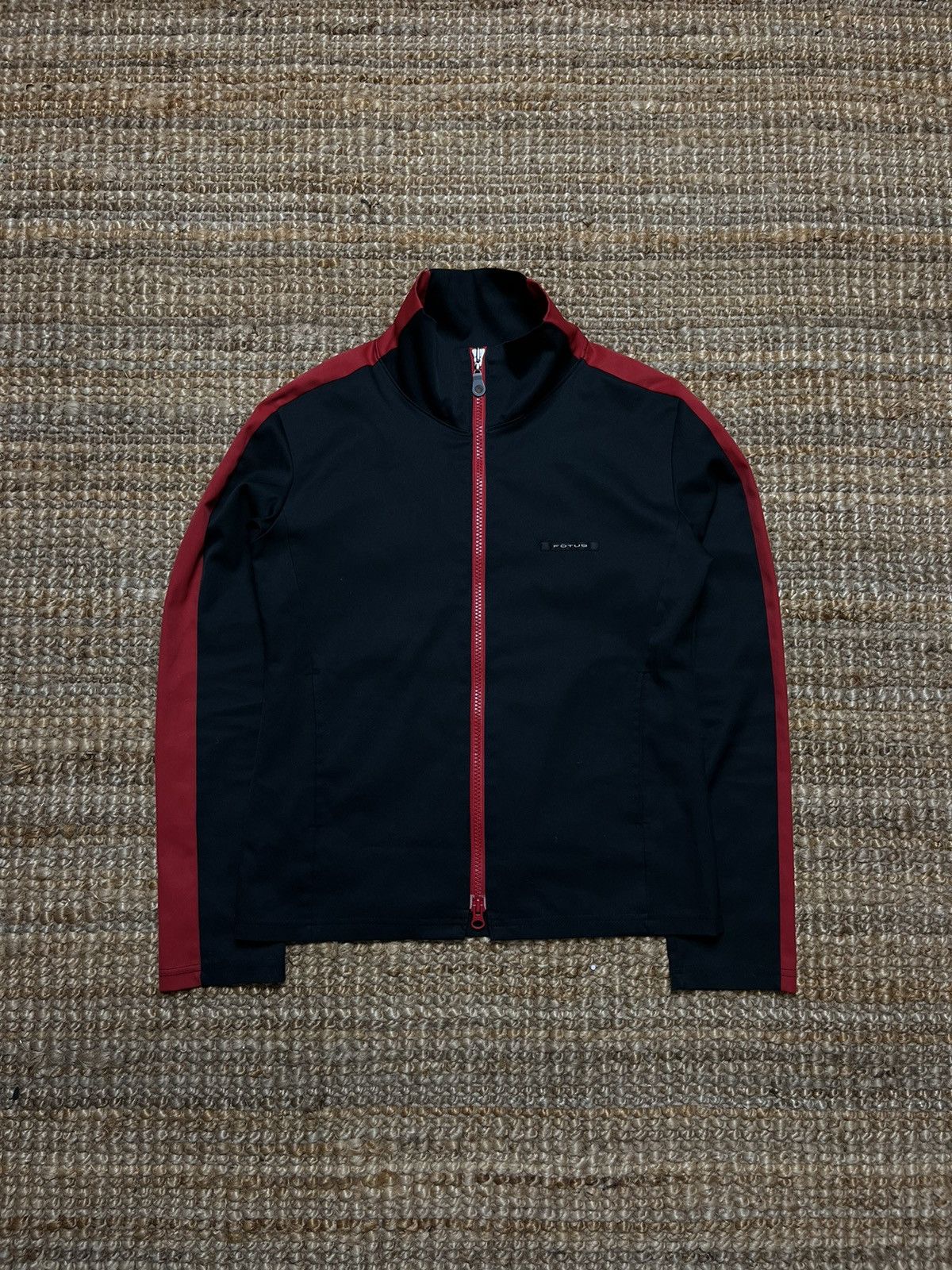 image of Vintage Fotus Track Jacket in Black/Red, Men's (Size Small)