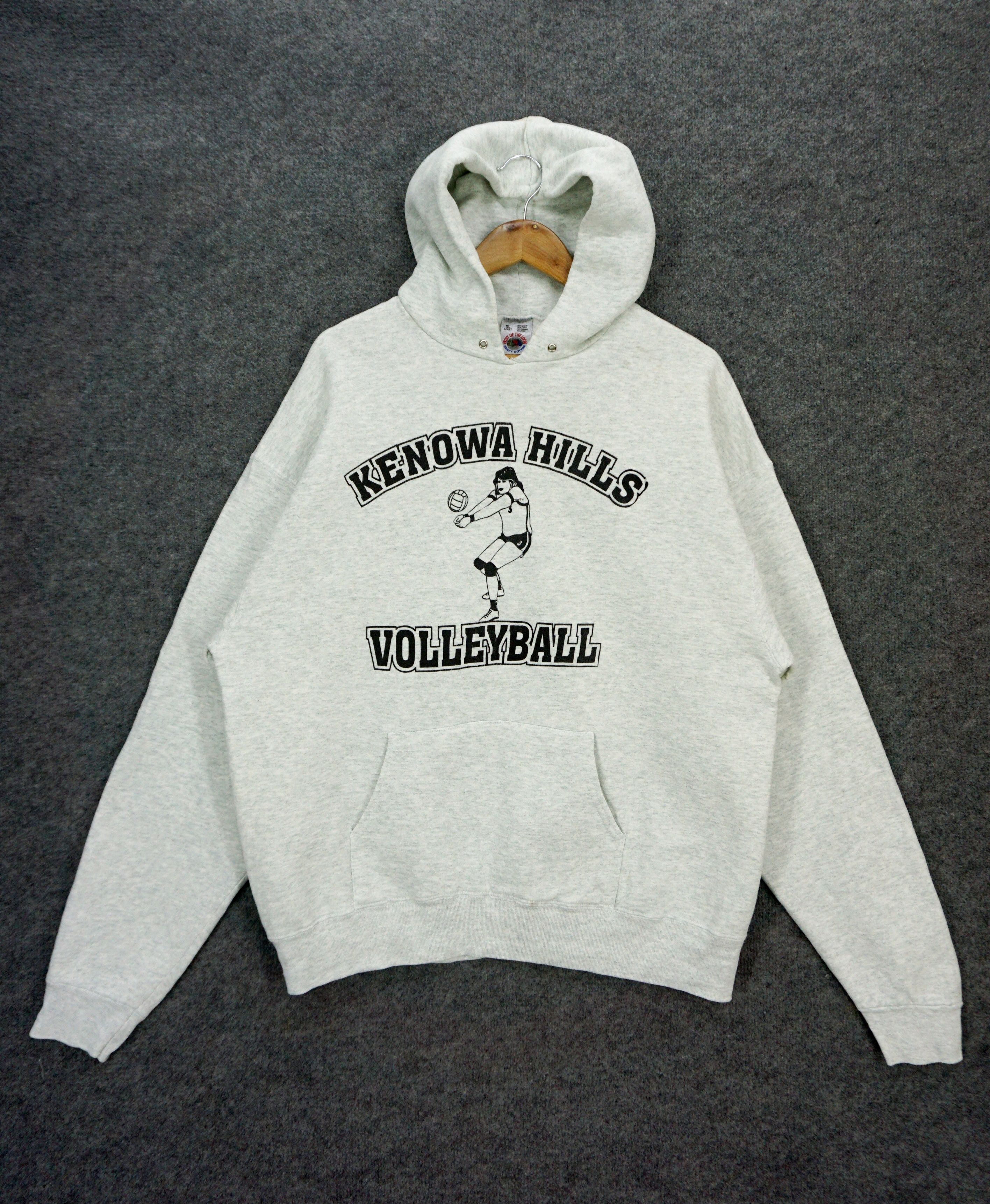 Fruit Of The Loom Vintage Kenowa Hills Volleyball Hoodie Heavy Cotton USA Size US XL / EU 56 / 4 - 1 Thumbnail
