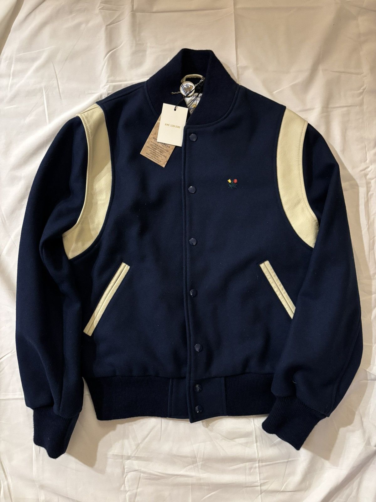 Aime Leon Dore x Golden Bear Crest Logo Varsity Jacket SS22