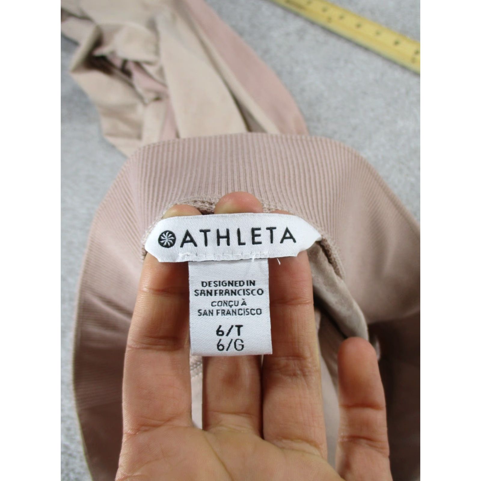 Athleta Pants Womens 6 Tall Brooklyn Textured Ankle Pink Pull On
