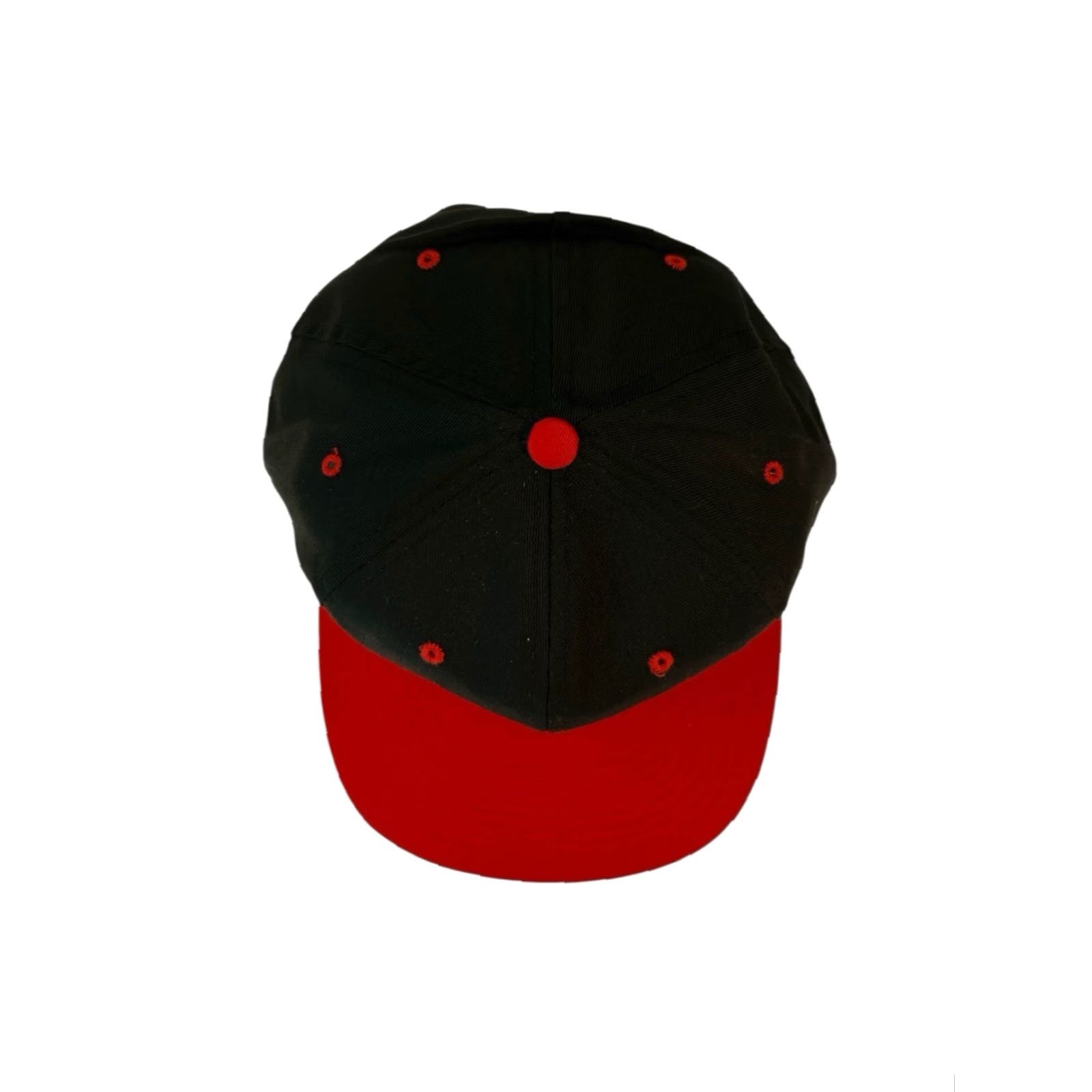 Vintage VINTAGE black & red snap back hat cap Adult One Size NWOT deadstock 90s 90s BRED nylon poly/cotton blend Unbranded Mens Hats Size ONE SIZE - 4 Thumbnail