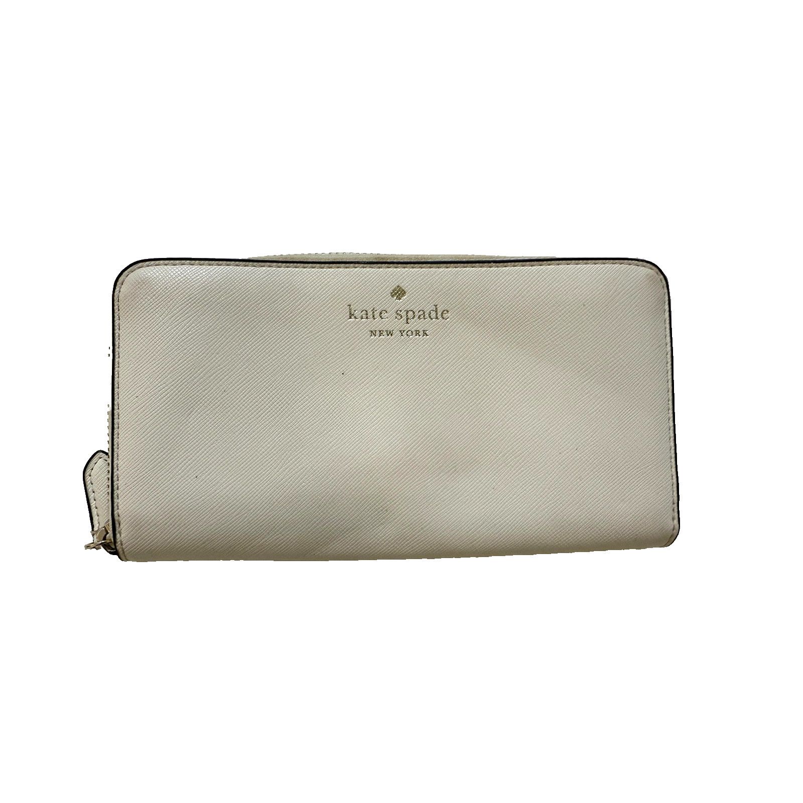 Kate Spade Kate Spade Wallet Womens White Saffiano Leather Zip Around Size ONE SIZE - 1 Thumbnail