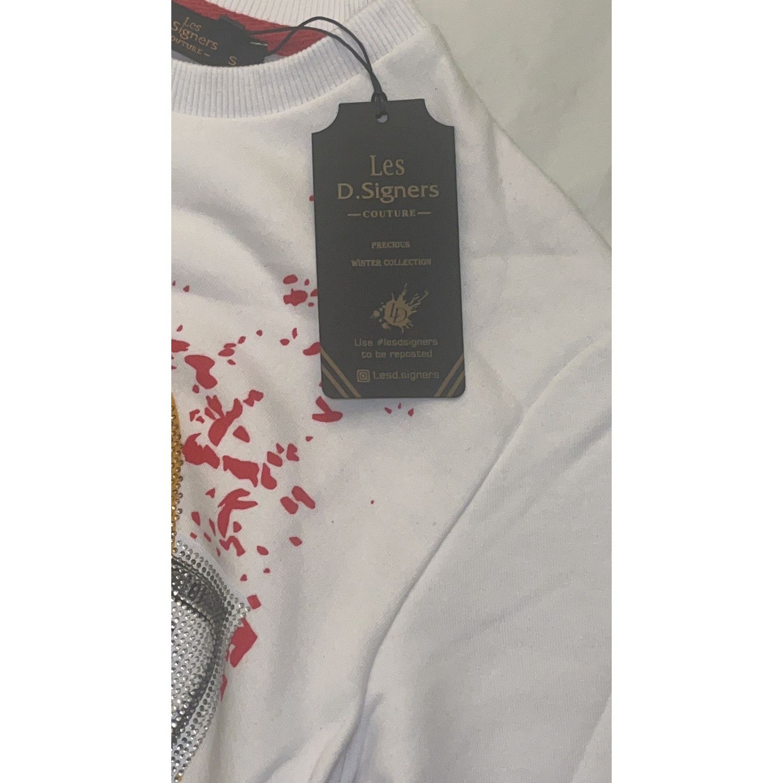 Other Les D.Signers Couture White Sweatshirt Rhinestones S Size US S / EU 44-46 / 1 - 6 Thumbnail