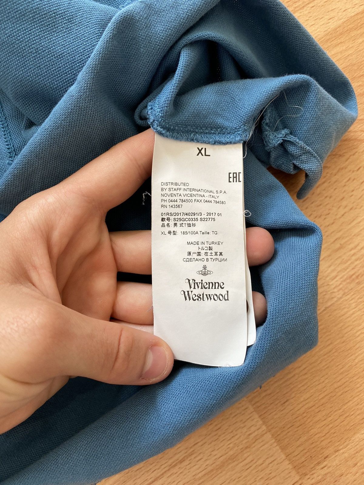 Vivienne Westwood VIVIENNE WESTWOOD Polo Shirt Blue Cotton Men's Size XL Size US XL / EU 56 / 4 - 4 Thumbnail