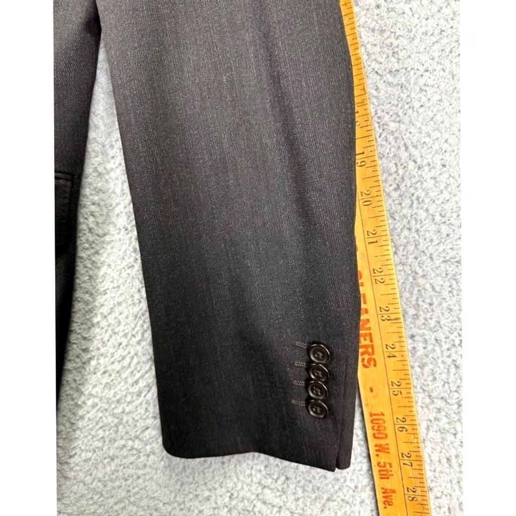 Vintage Emile Lafaurie Blazer Mens 46R Brown 2 Button Tuxedo Jacket Suit Office Regular Fit Blended Jacket/Coat Solid Size 46R - 7 Thumbnail