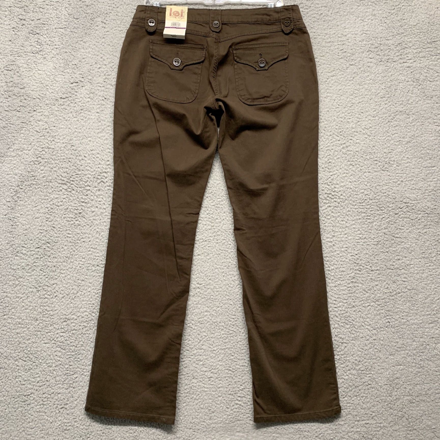 Vintage LEI Utility Pants Women's 11 Regular Brown 5-Pocket Straight Pants NWT Size 11 Juniors Slim Soft Casual Modern Mens? Size 32" / US 10 / IT 46 - 4 Thumbnail